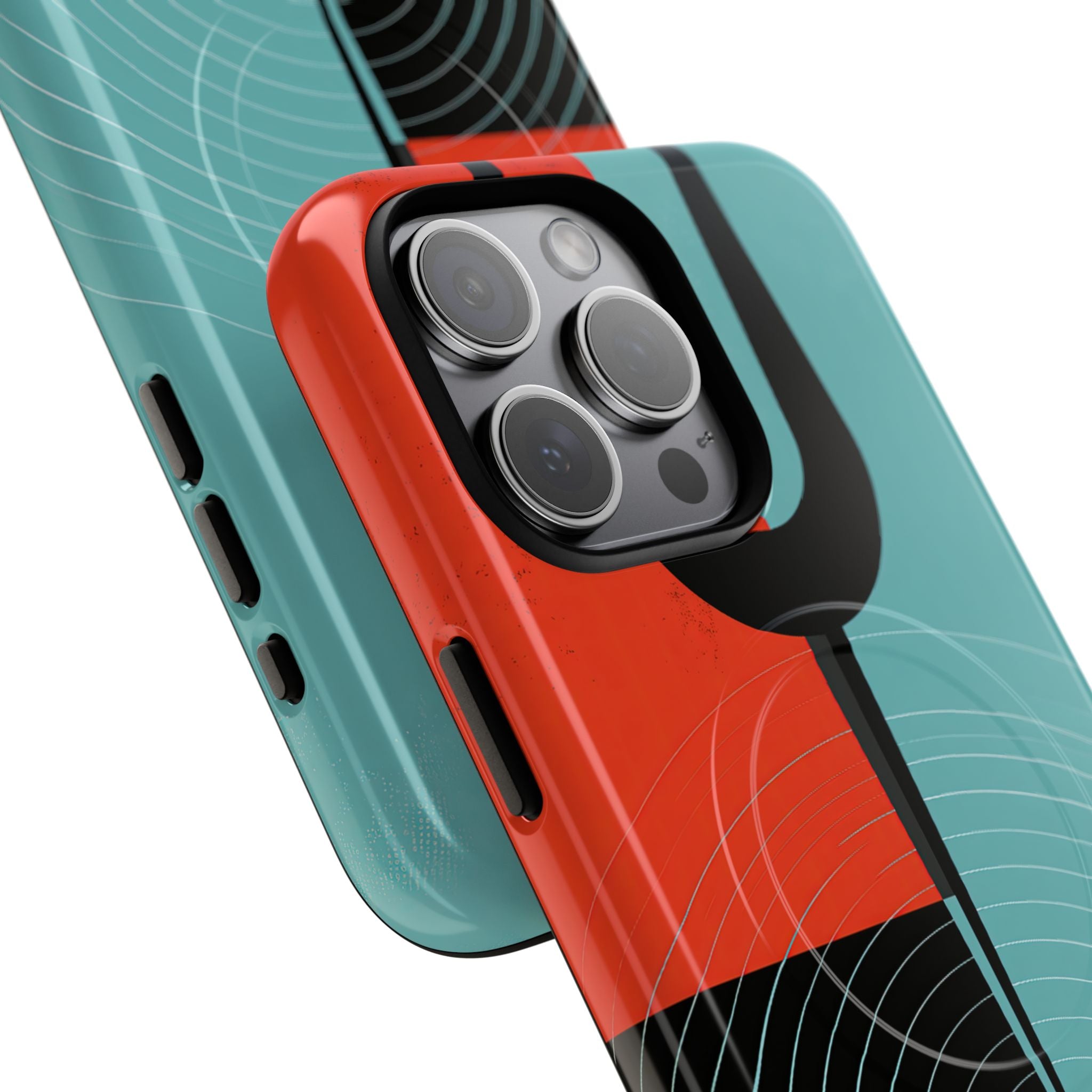 Teal Tough 2.0 Magsafe Phone Case for iPhone - Sonic Static Split