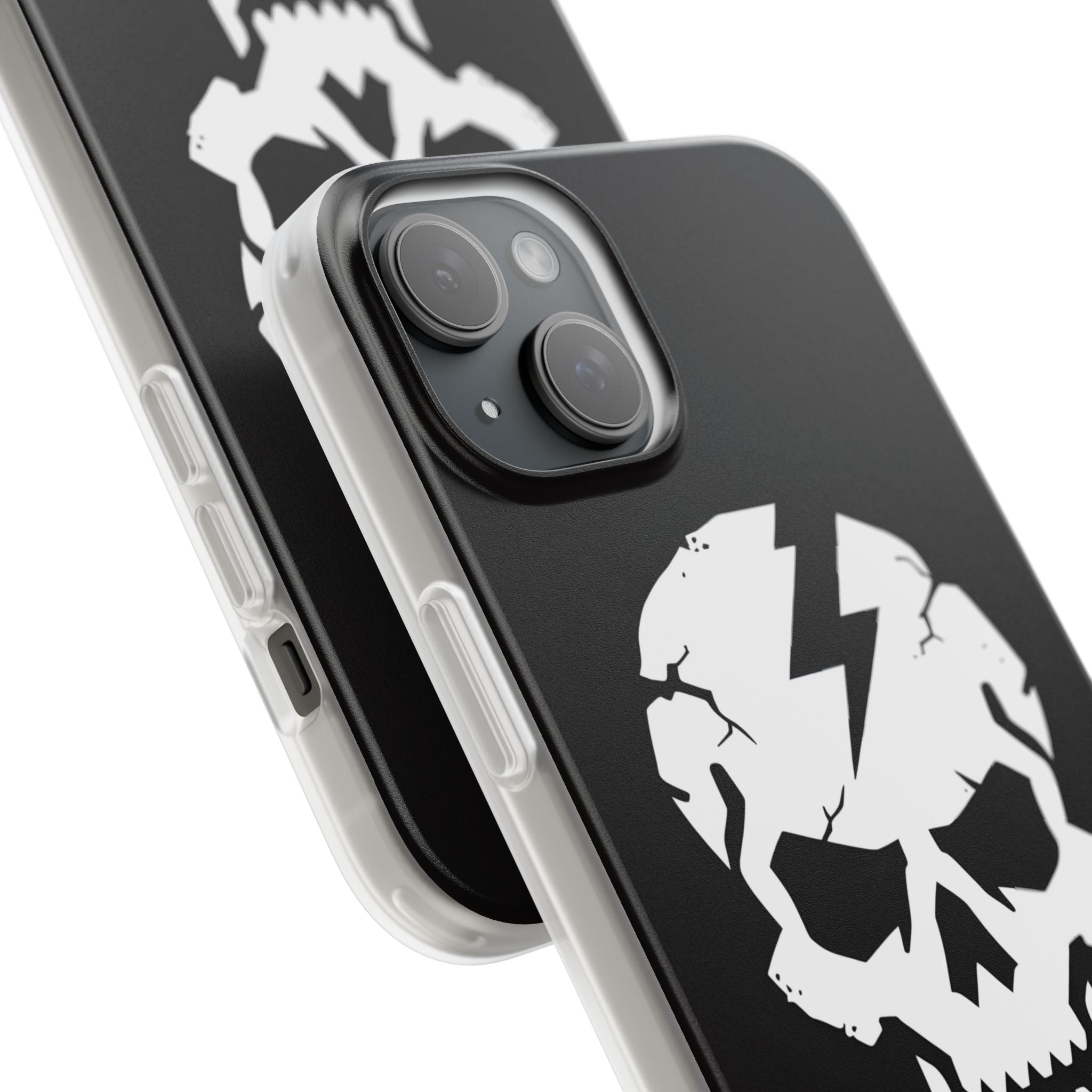 Shattered Bolt Skull · Soft Phone Case for iPhone