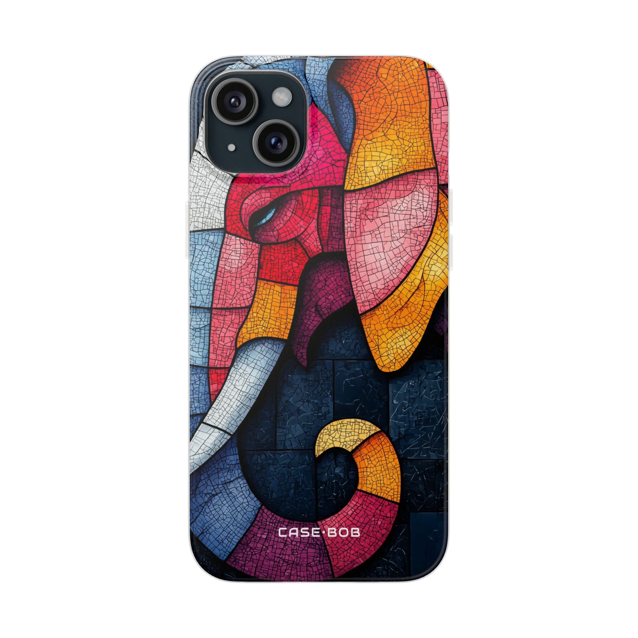 Elefanten-Mosaik iPhone 15 Plus Case - Soft