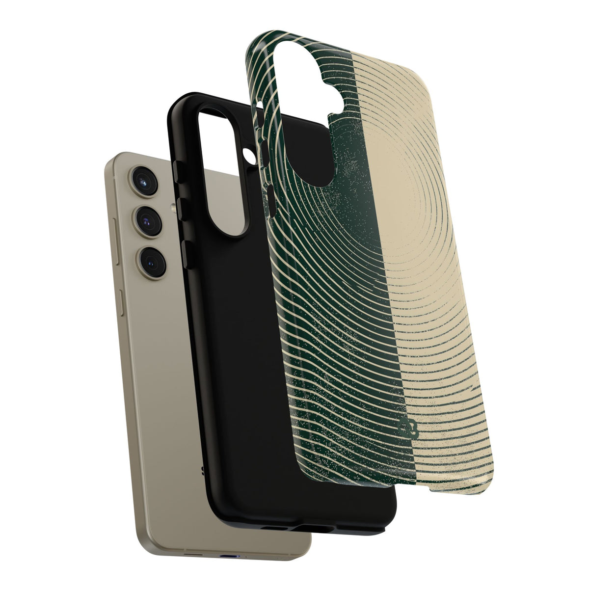 Green Tough Phone Case for Samsung - Evergreen Split Grain