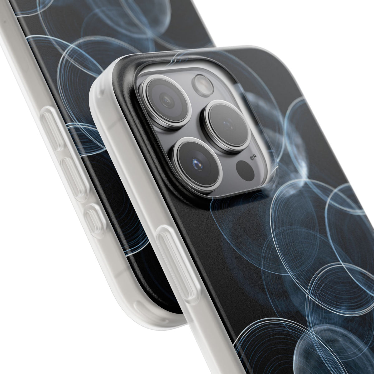 Blue Lite Phone Case for iPhone - Cyan Pulse Ripple