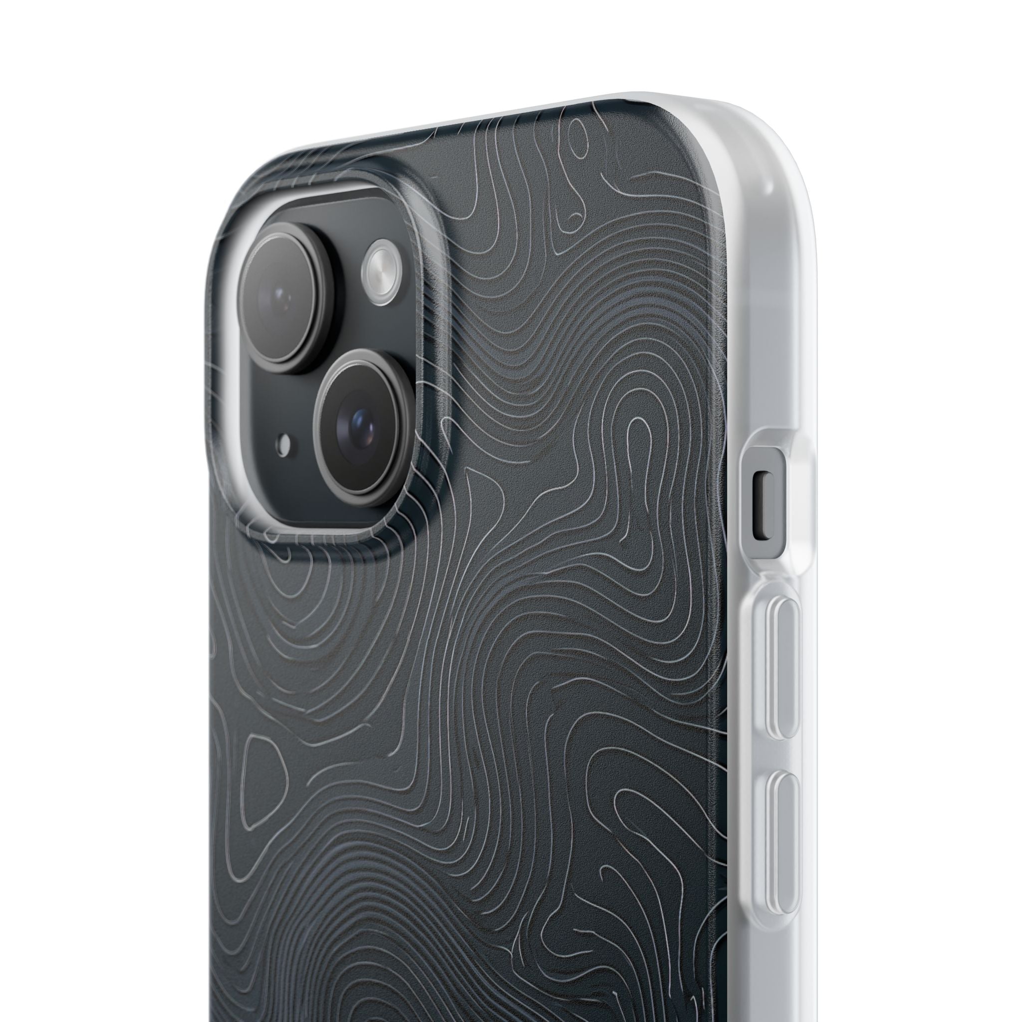 Black Lite Phone Case for iPhone - Obsidian Ridge Topo