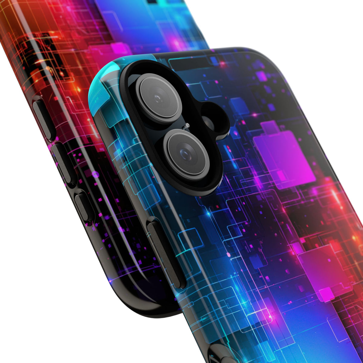 Spectral Circuit Grid · Tough Phone Case for iPhone · Black