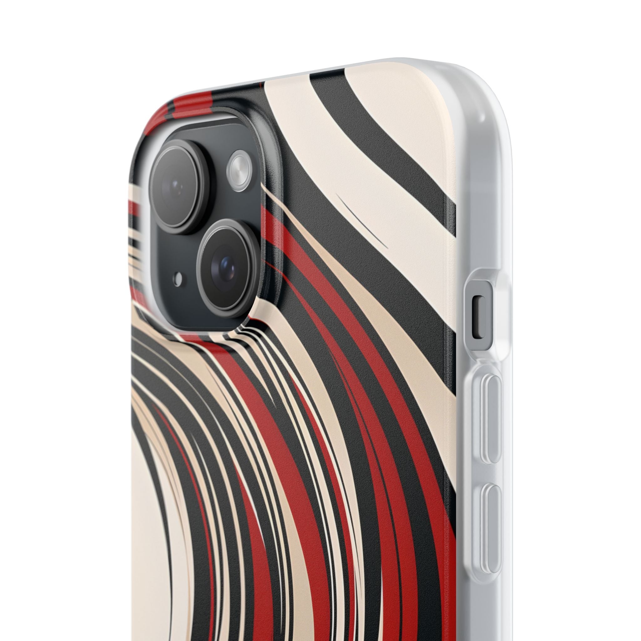 Crimson Flow Waves · Soft Phone Case for iPhone