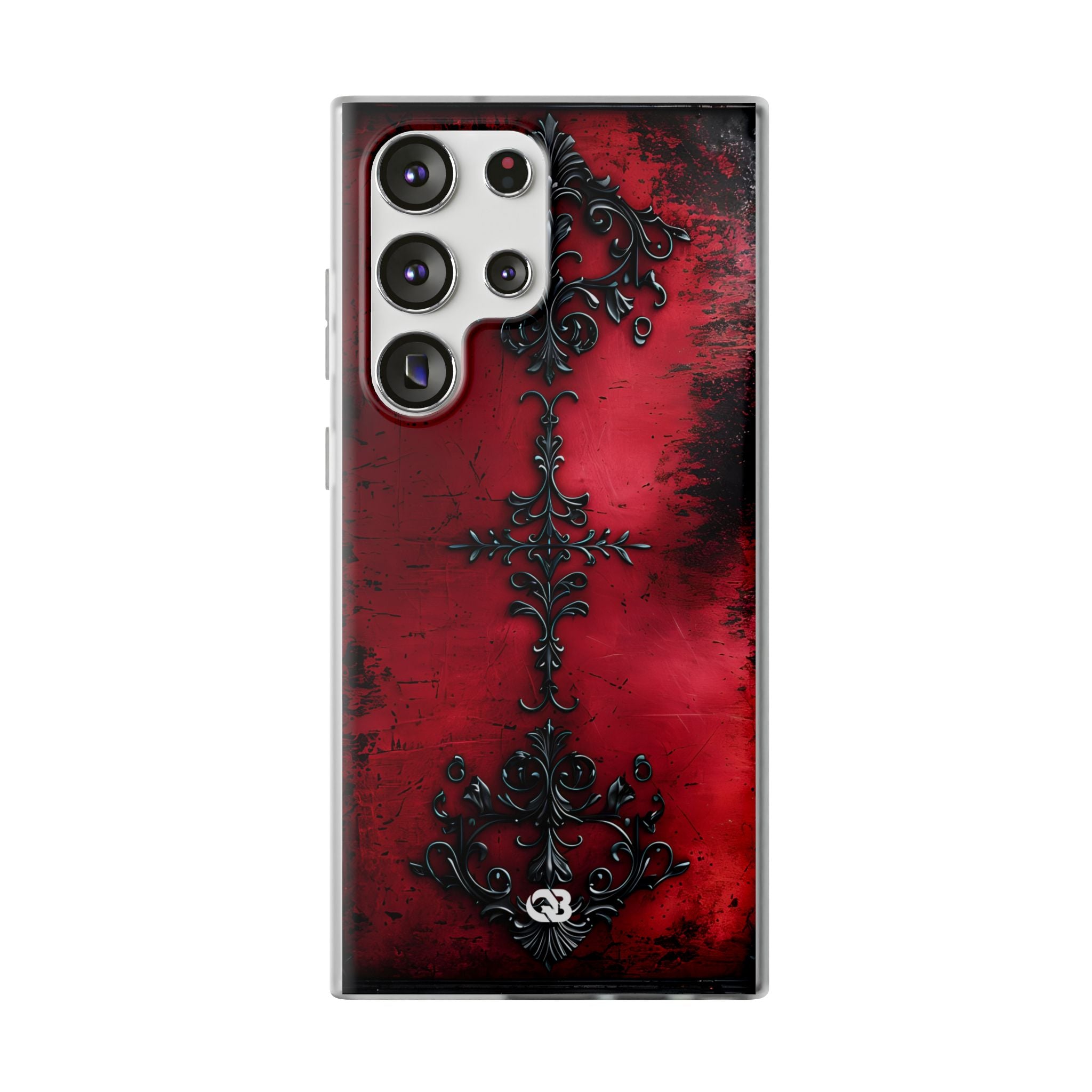Crimson Gothic Filigree · Soft Phone Case for Samsung
