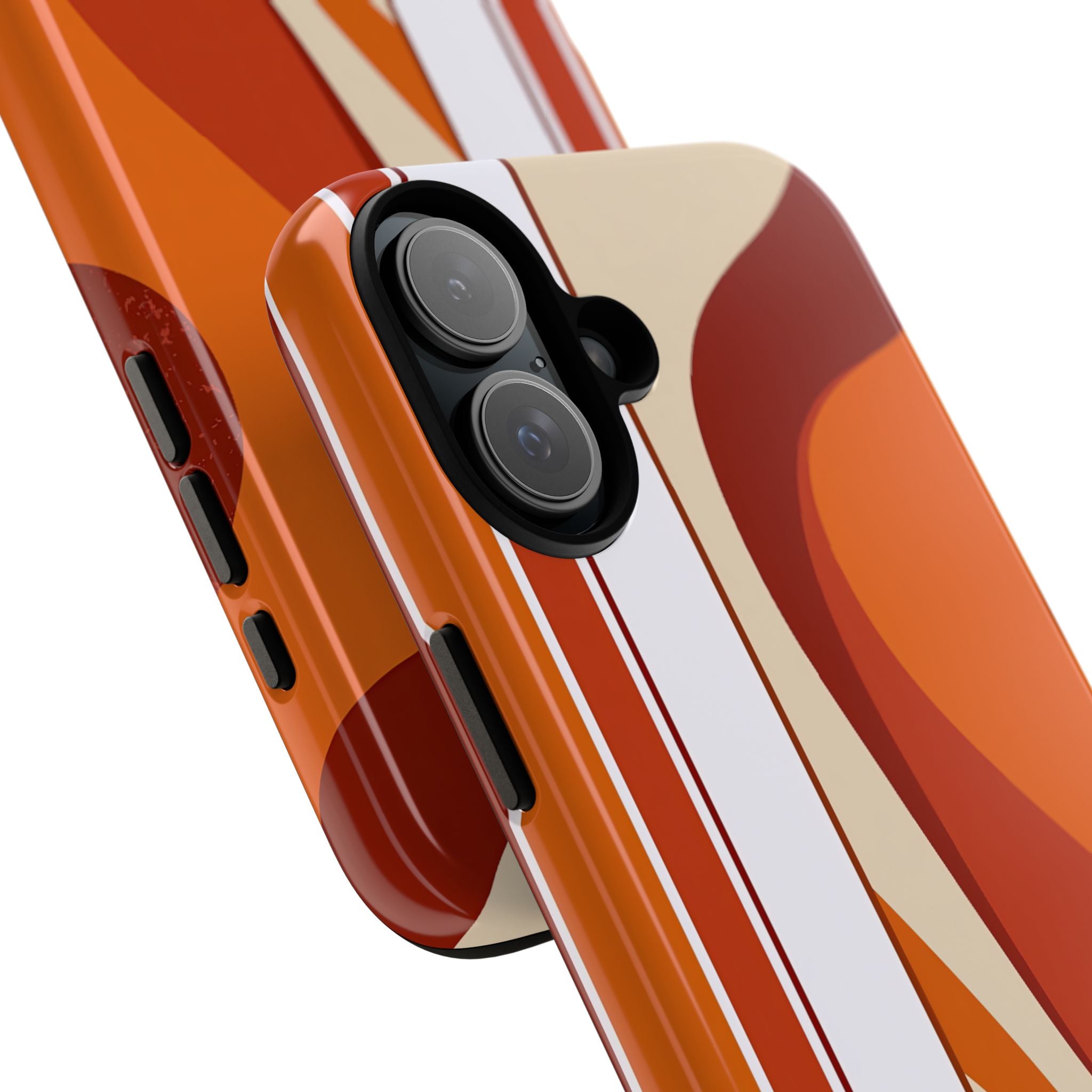 Orange Tough Phone Case for iPhone - Terracotta Metro Line