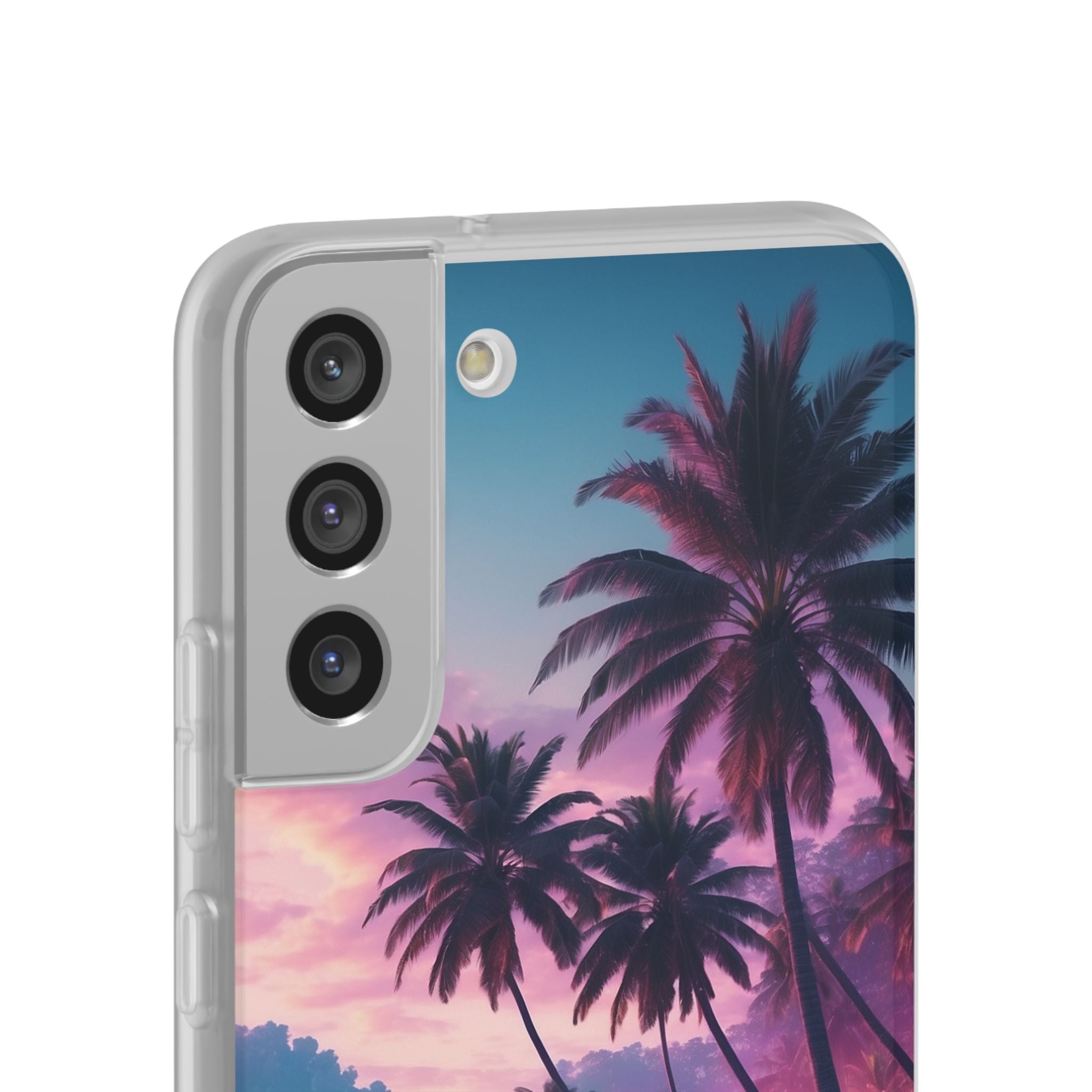 Neon Shore Palms · Soft Phone Case for Samsung