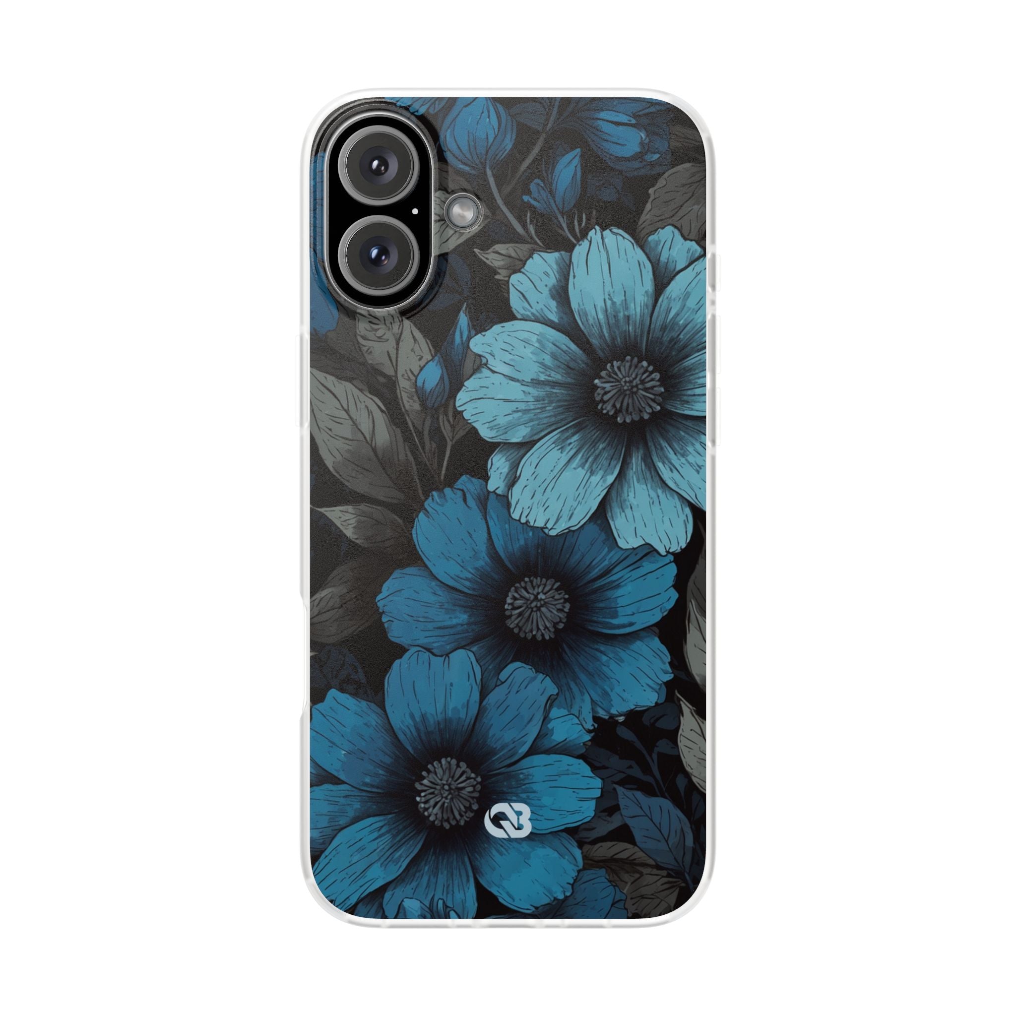 Obsidian Blue Petals · Soft Phone Case for iPhone