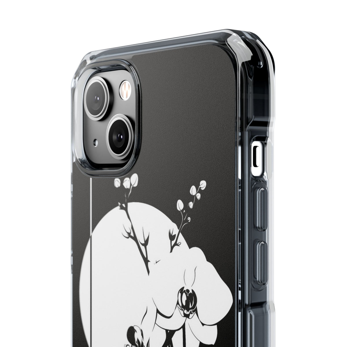 Nocturne Orchid Bloom · Clear Impact Magnetic Phone Case for iPhone · Black