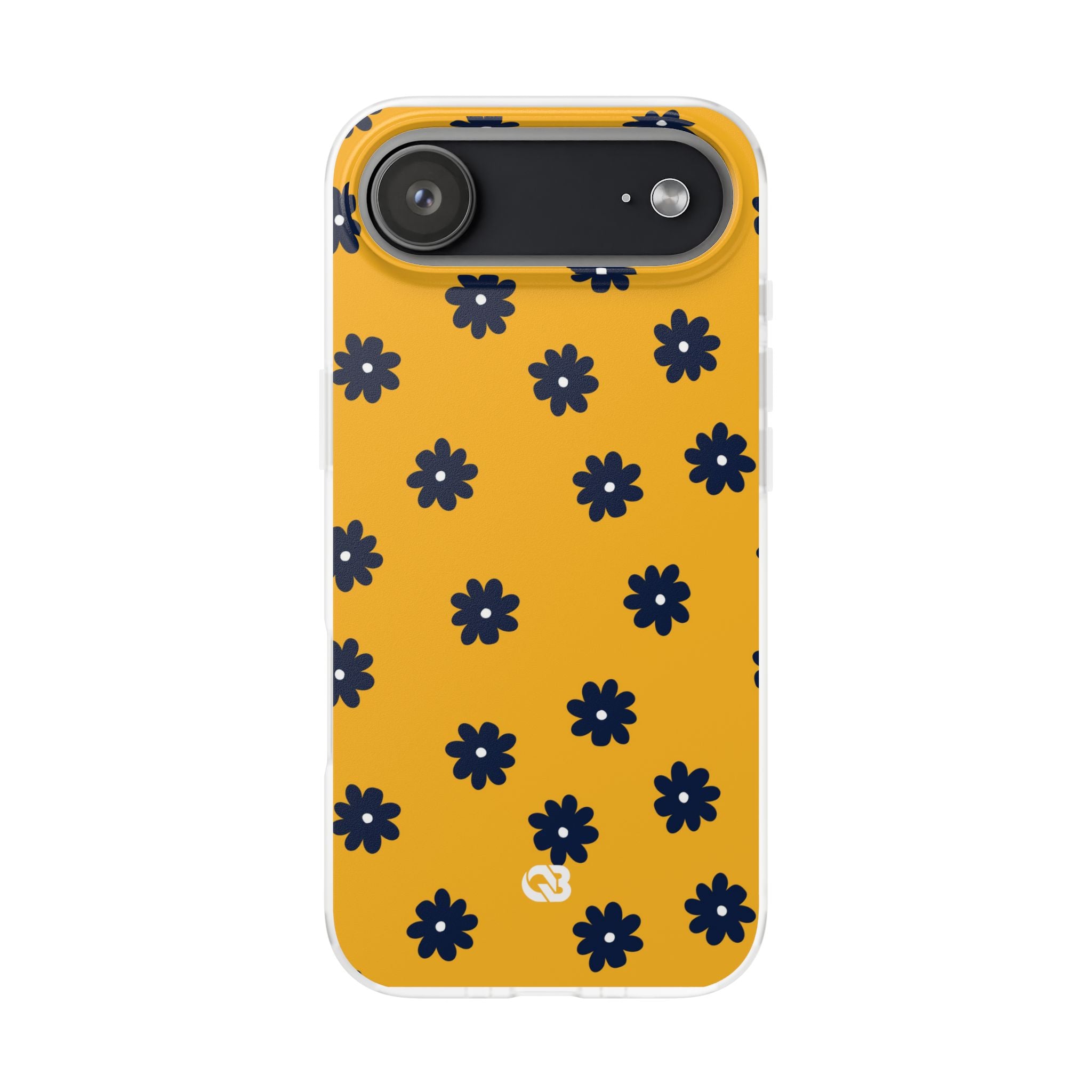 Navy Daisy Mustard · Soft Phone Case for iPhone