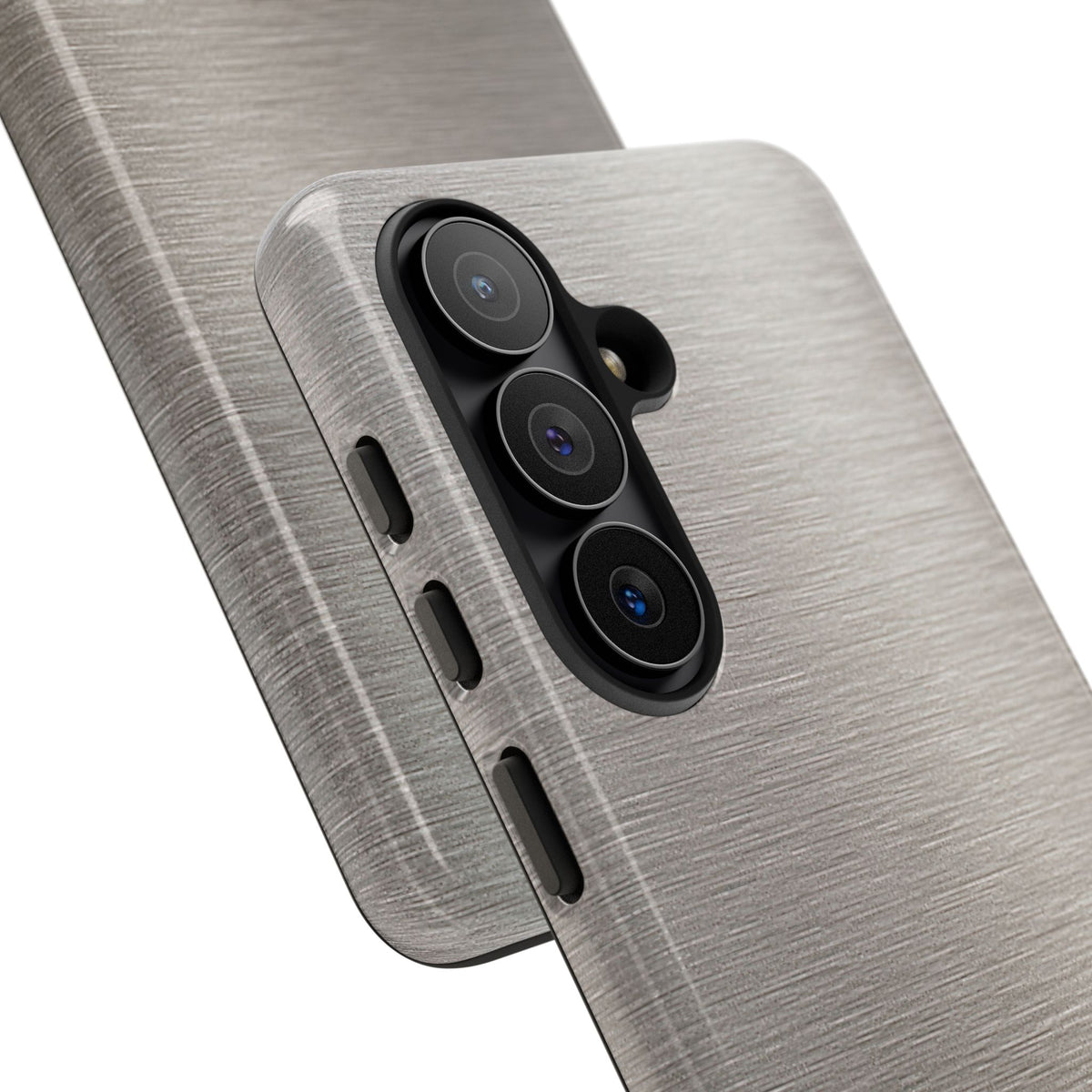 Grey Tough Phone Case for Samsung - Brushed Nickel Linen