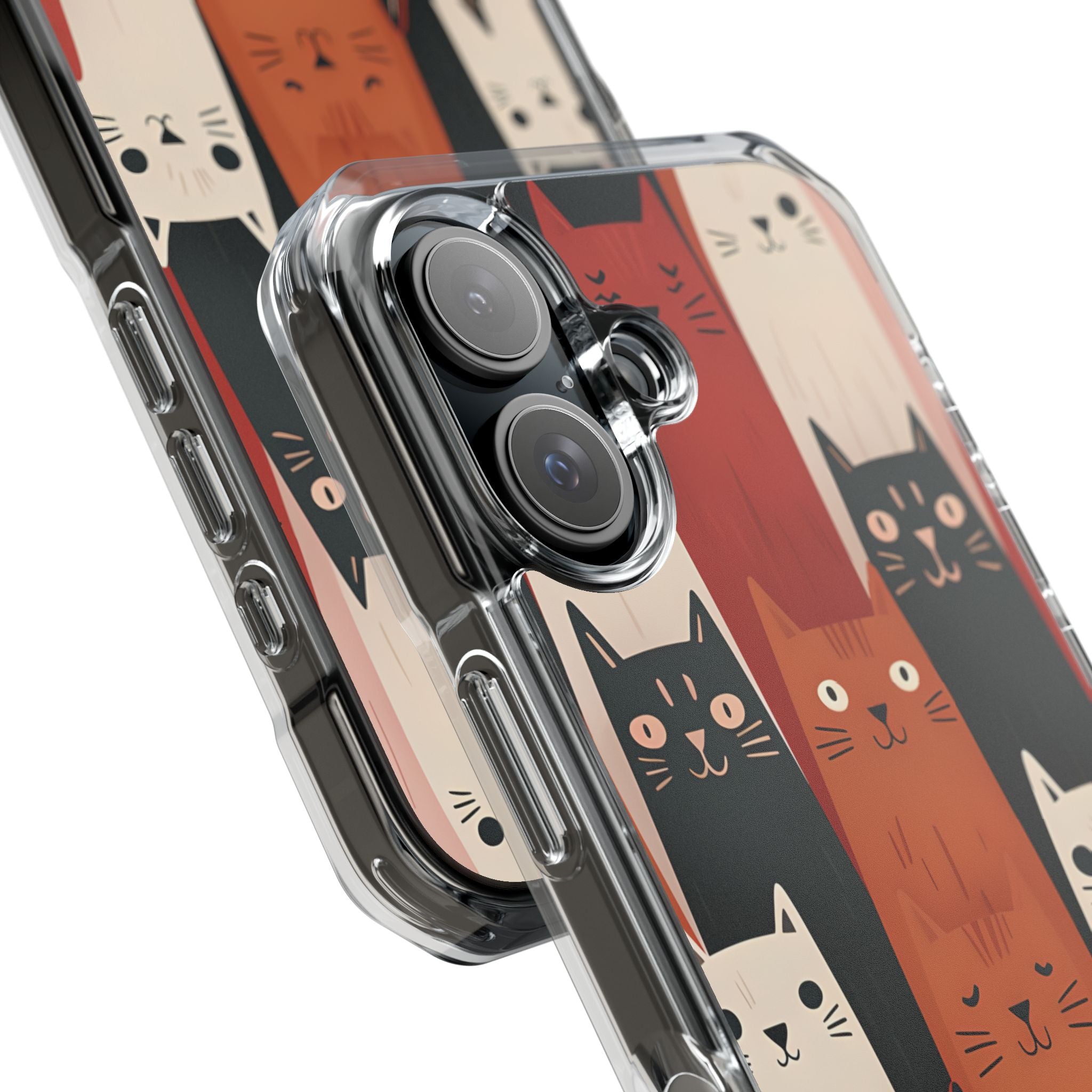 Elongated Cats Black iPhone 16 Case - Impact