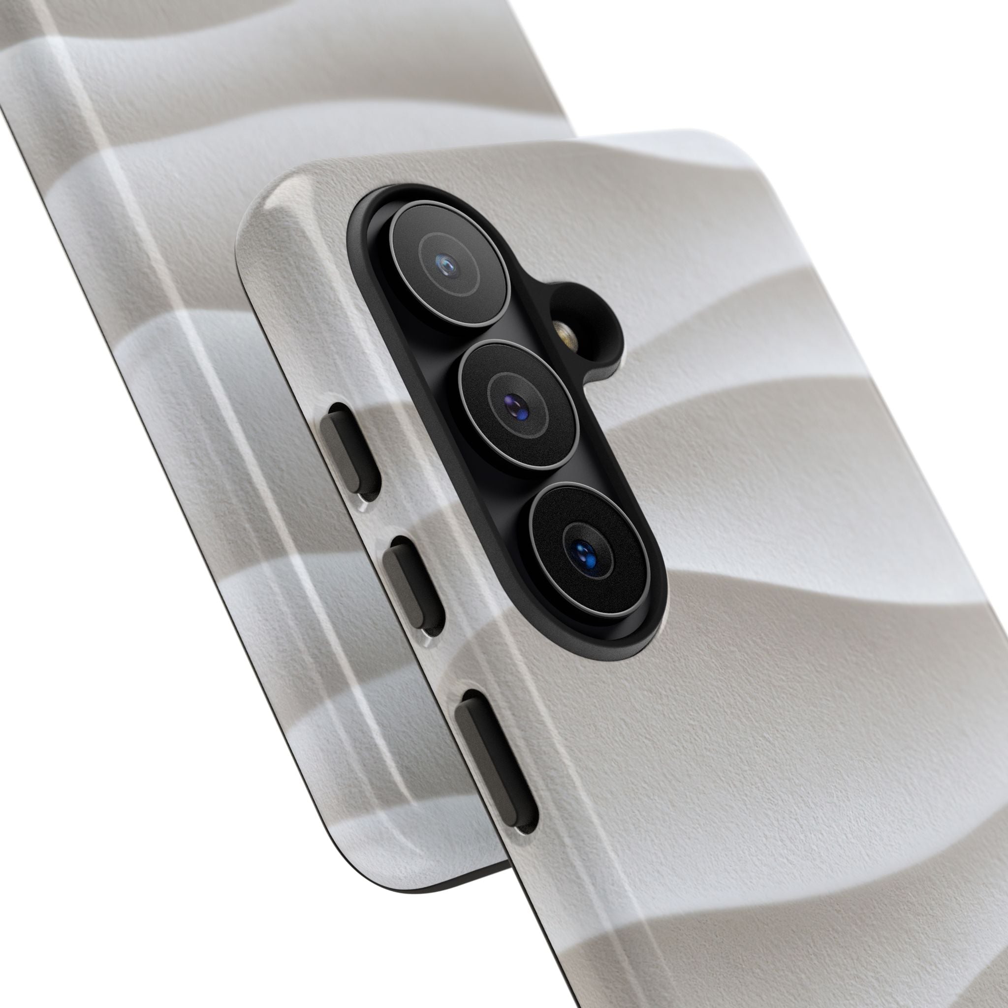 White Tough Phone Case for Samsung - Arctic Flow Ridges