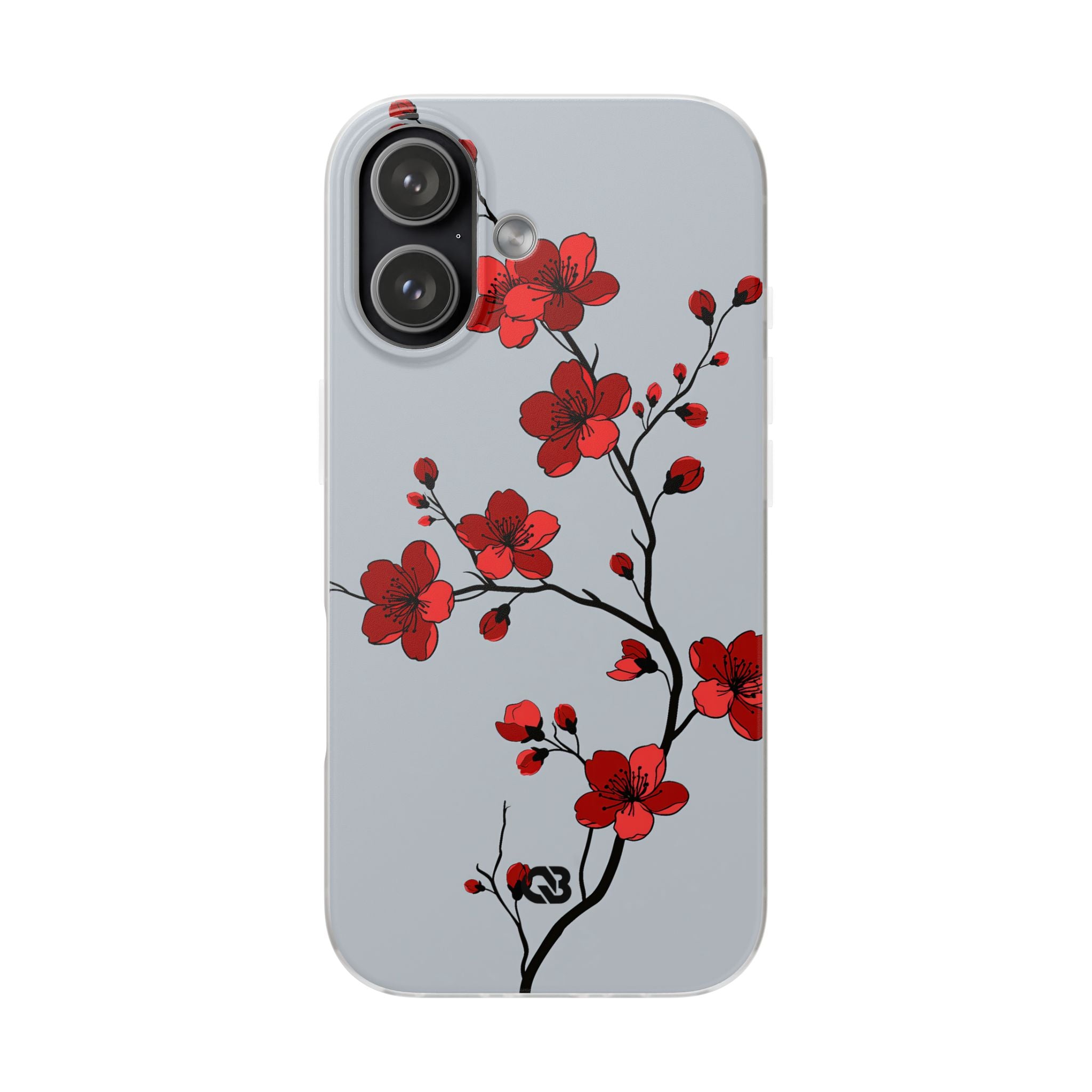 Grey Lite Phone Case for iPhone - Crimson Blossom Onyx