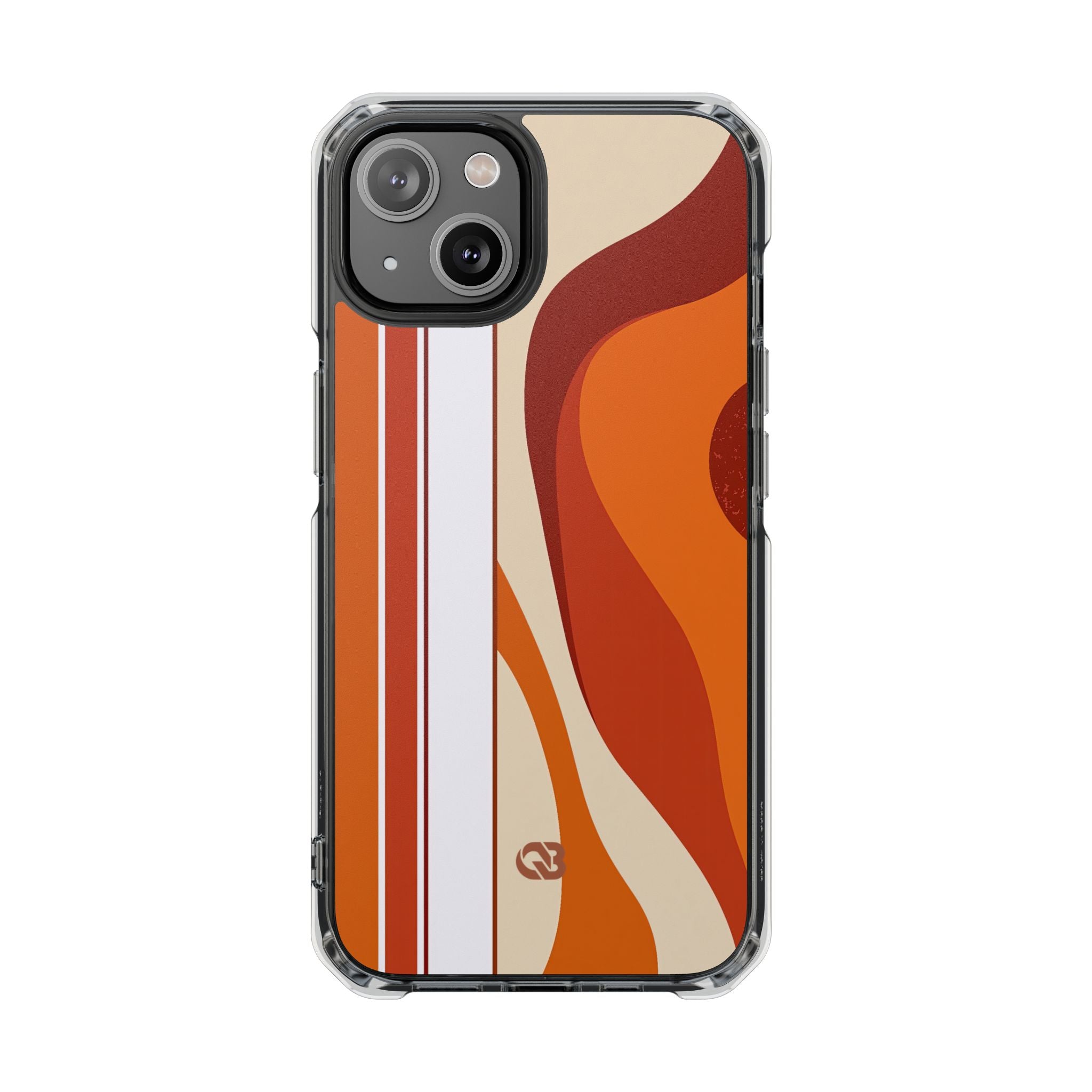 Orange Impact MagSafe Phone Case for iPhone - Terracotta Metro Line