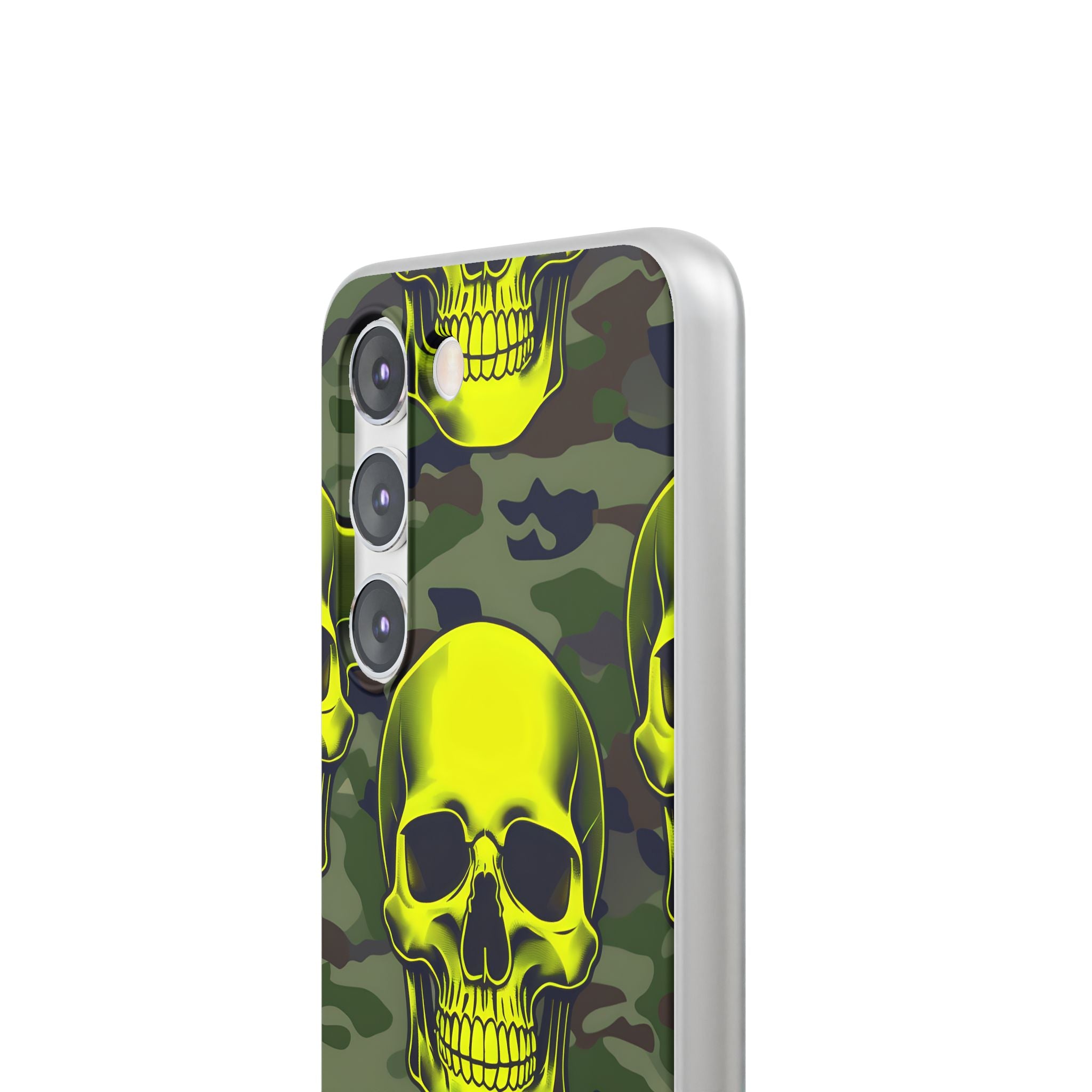 Neon Skull Camo Samsung S23 -pehmustekotelo - Pehmeä