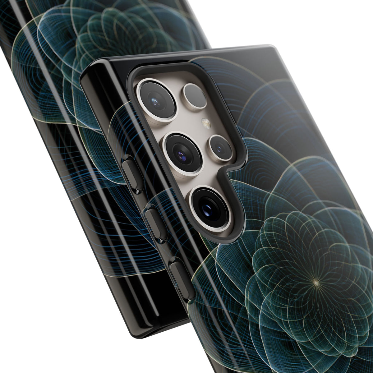 Blue Tough Phone Case for Samsung - Celestial Wireframe Bloom