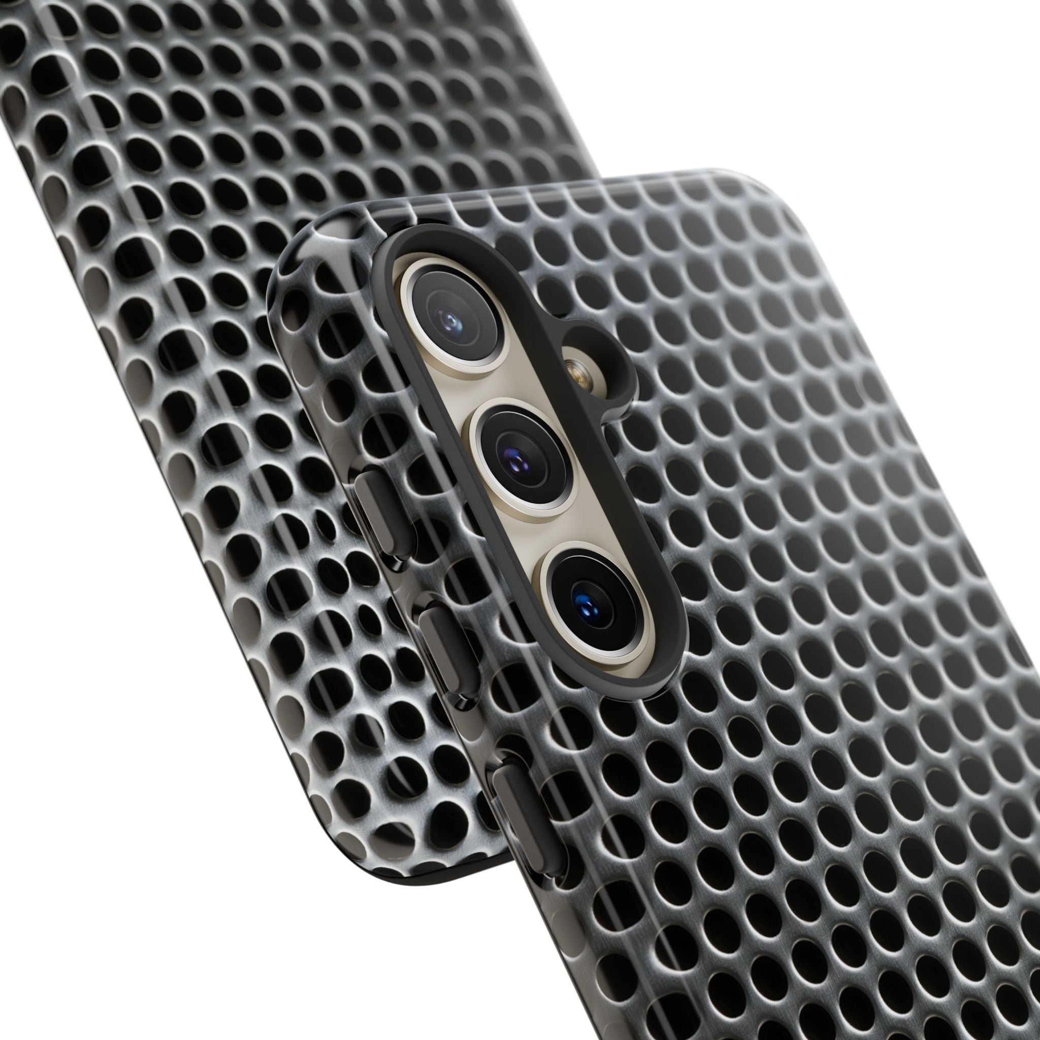 Silver Tough Phone Case for Samsung - Brutalist Steel Mesh