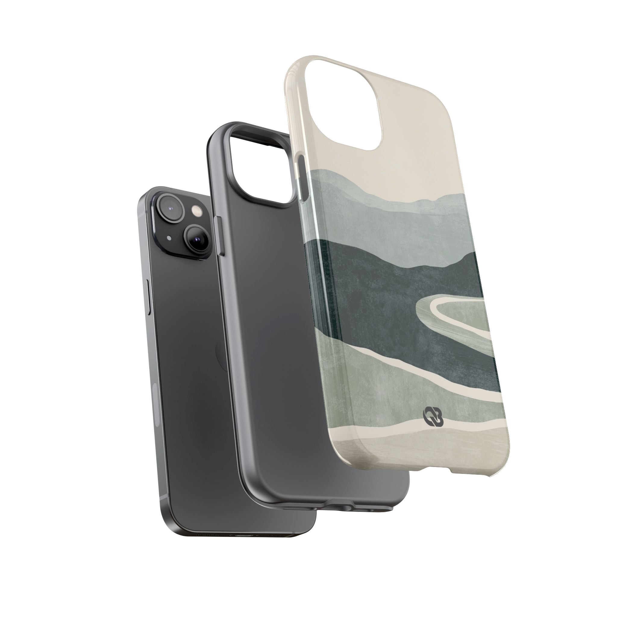 Green Tough Phone Case for iPhone - Misty Sage Valley