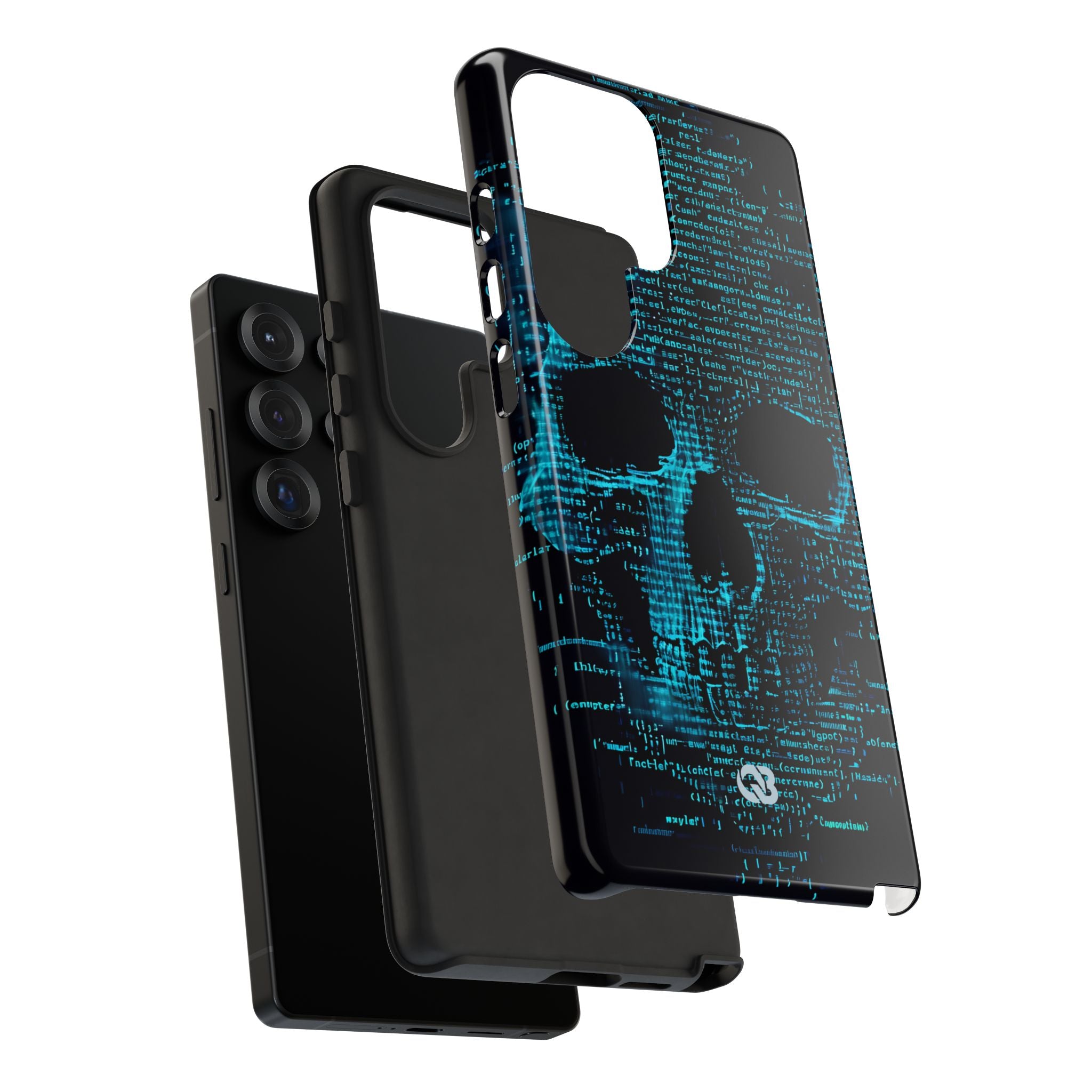 Cyan Glitch Skull · Tough Phone Case for Samsung