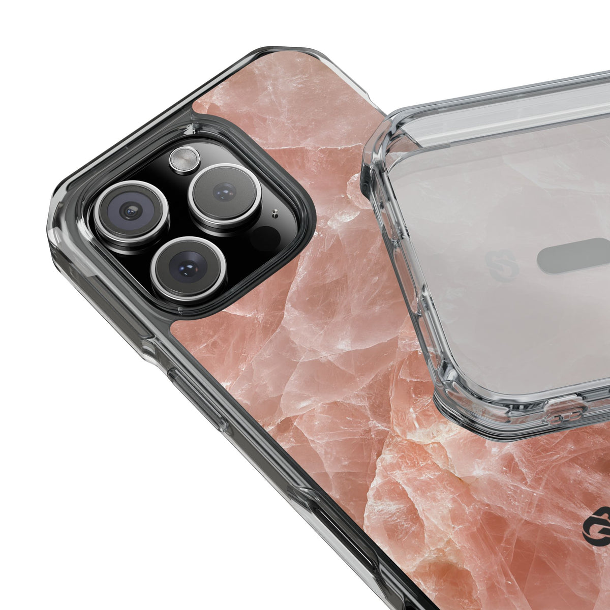 Rose Quartz Facet · Clear Impact Magnetic Phone Case for iPhone · Pink