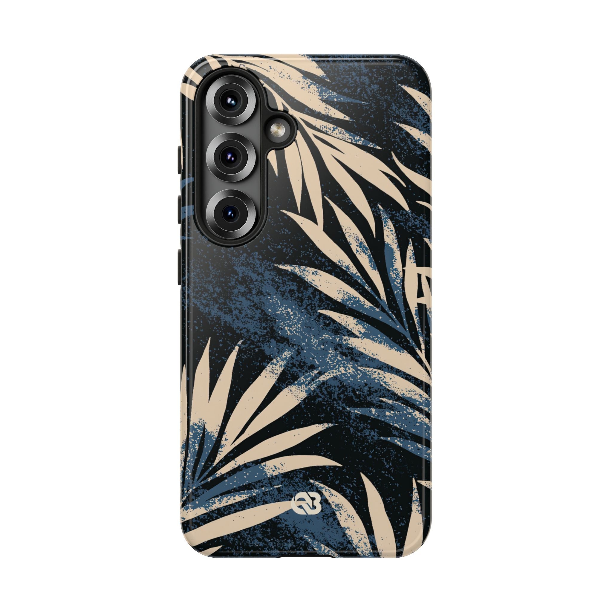 Blue Tough Phone Case for Samsung - Midnight Indigo Palm