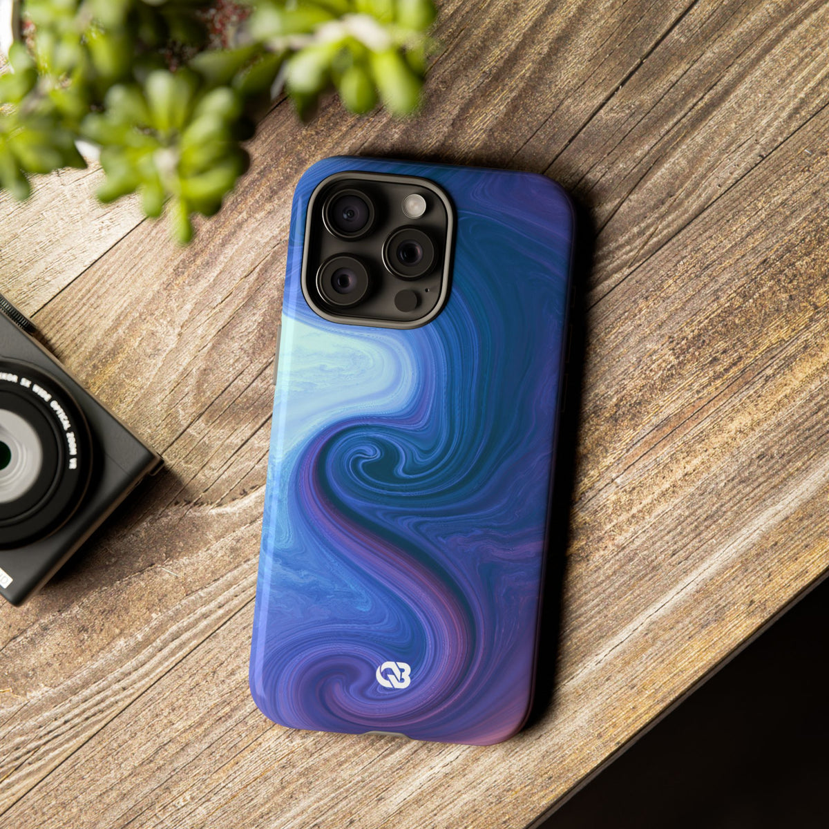 Azure Fluid Swirl · Tough Phone Case for iPhone · Blue