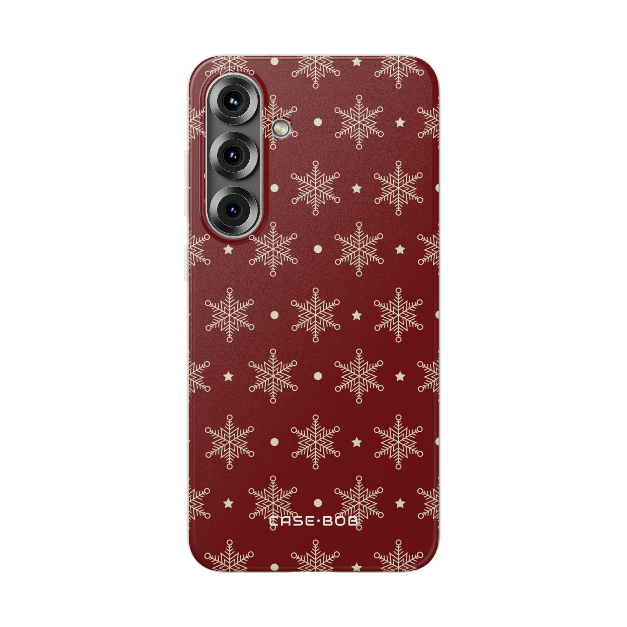 Creme Schneeflocken Crimson Samsung S25 Plus Case - Soft