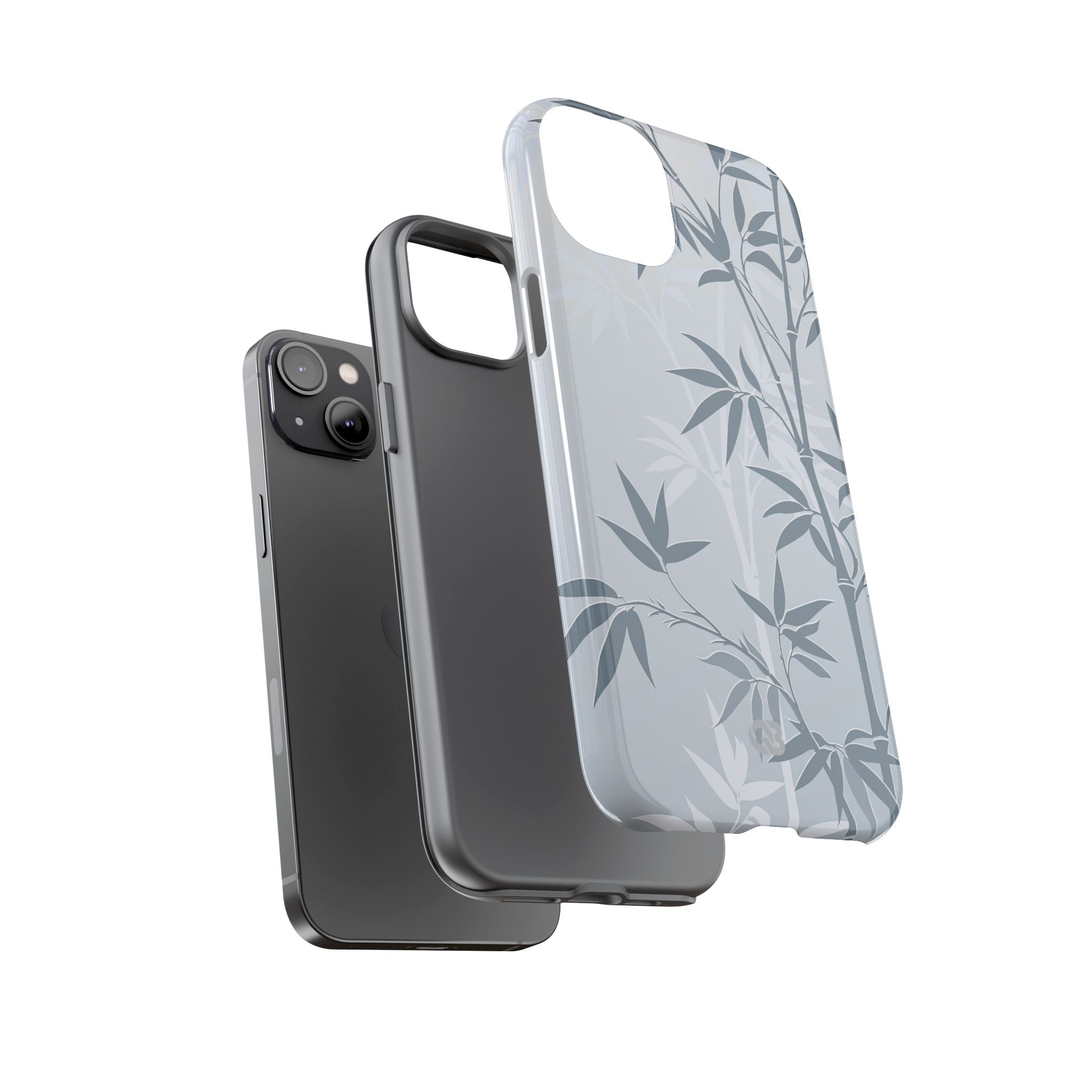 Blue Tough Phone Case for iPhone - Slate Bamboo Shadow