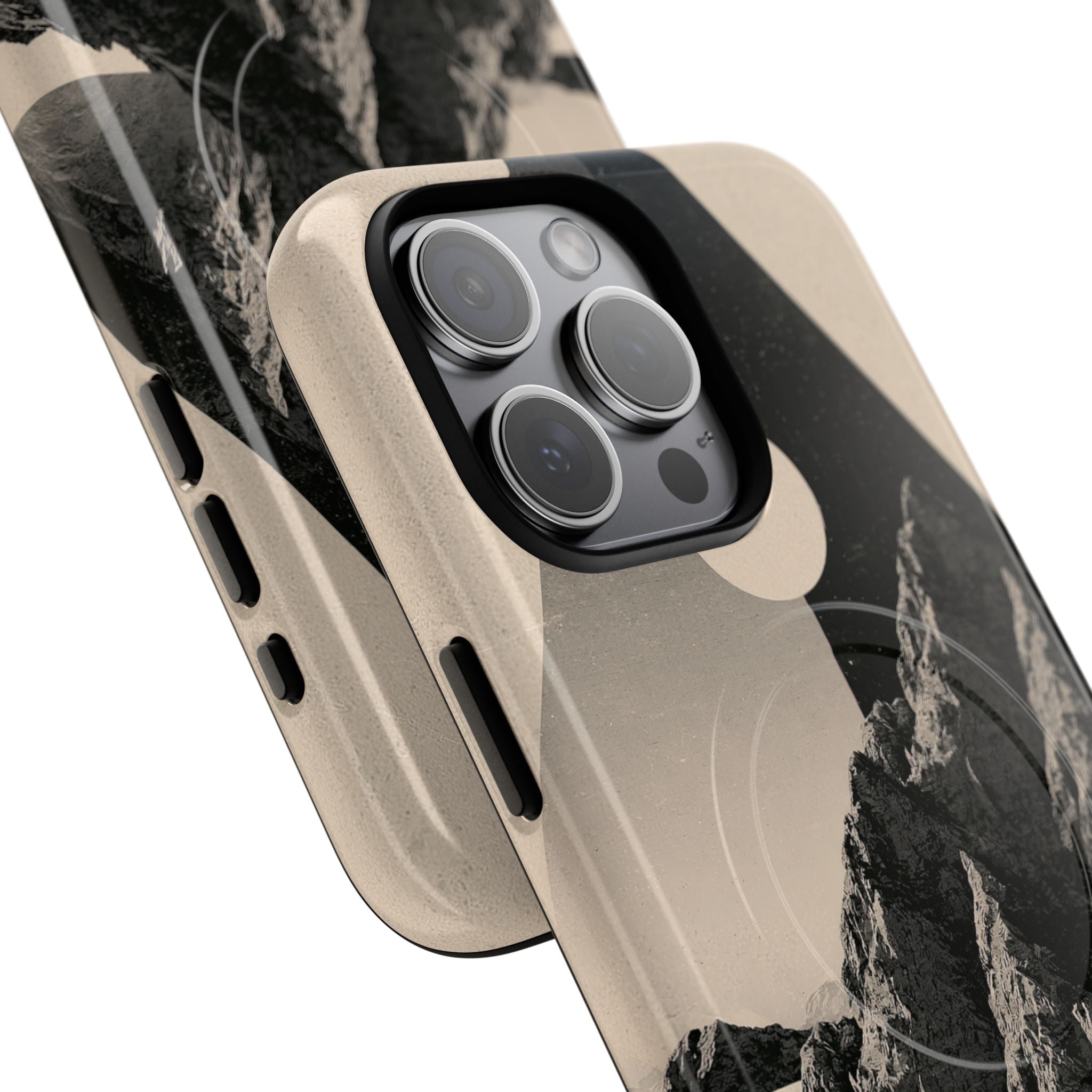 Beige Tough 2.0 Magsafe Phone Case for iPhone - Obsidian Summit Parchment