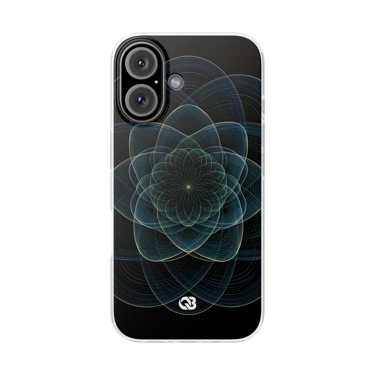 Blue Lite Phone Case for iPhone - Celestial Wireframe Bloom
