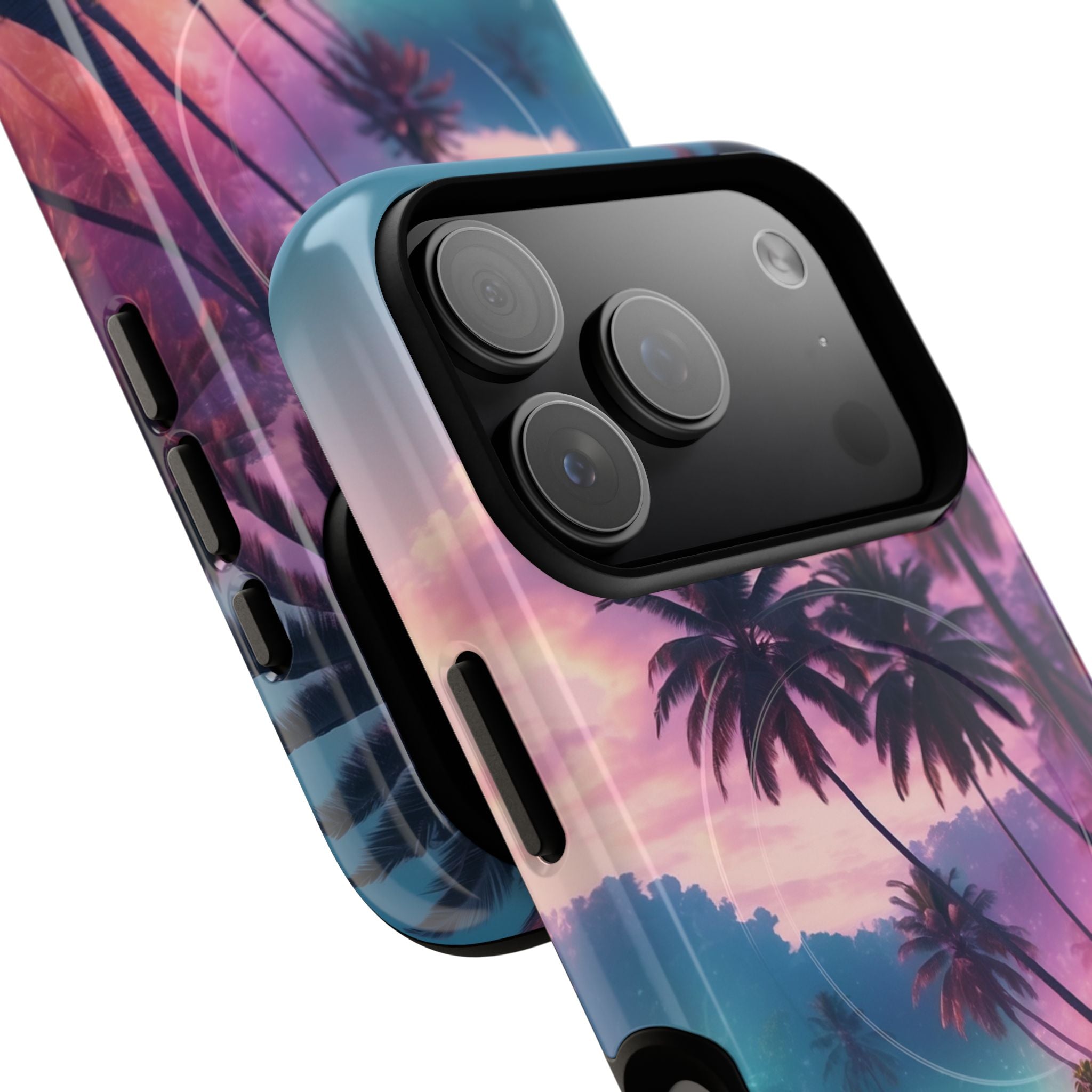 Neon Shore Palms · Tough+ Handyhülle für iPhone · Magsafe
