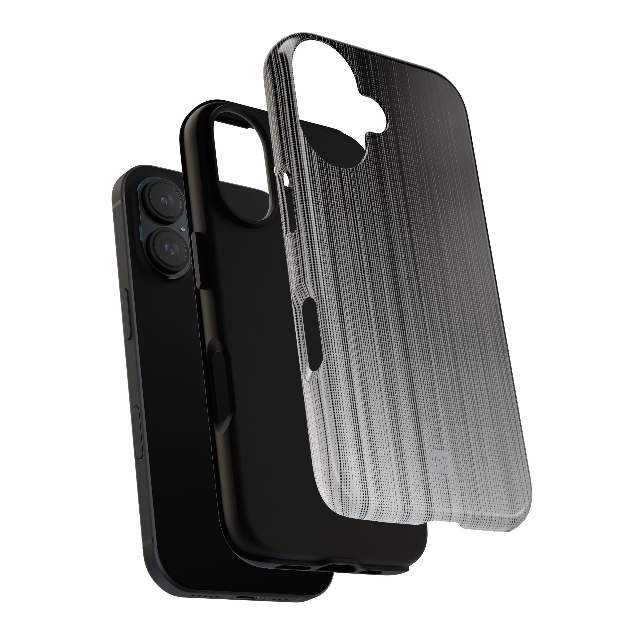 Grey Tough Phone Case for iPhone - Static Vertical Dither