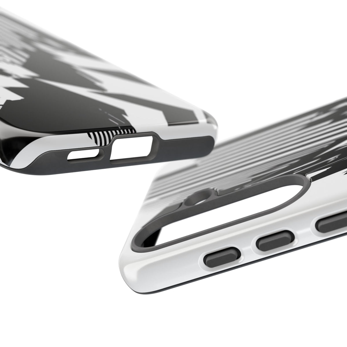 White Tough Phone Case for Samsung - Shattered Vector Spire