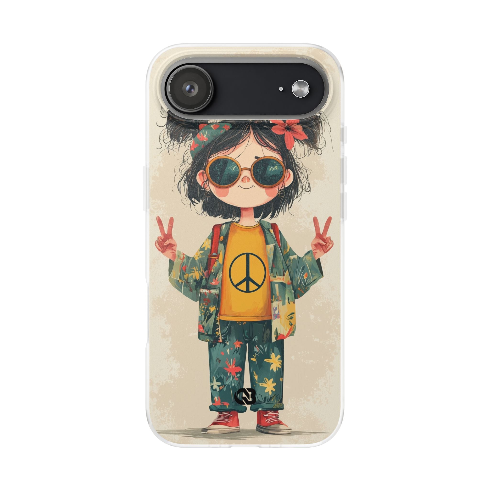 Retro Peace Girl · Soft Phone Case for iPhone