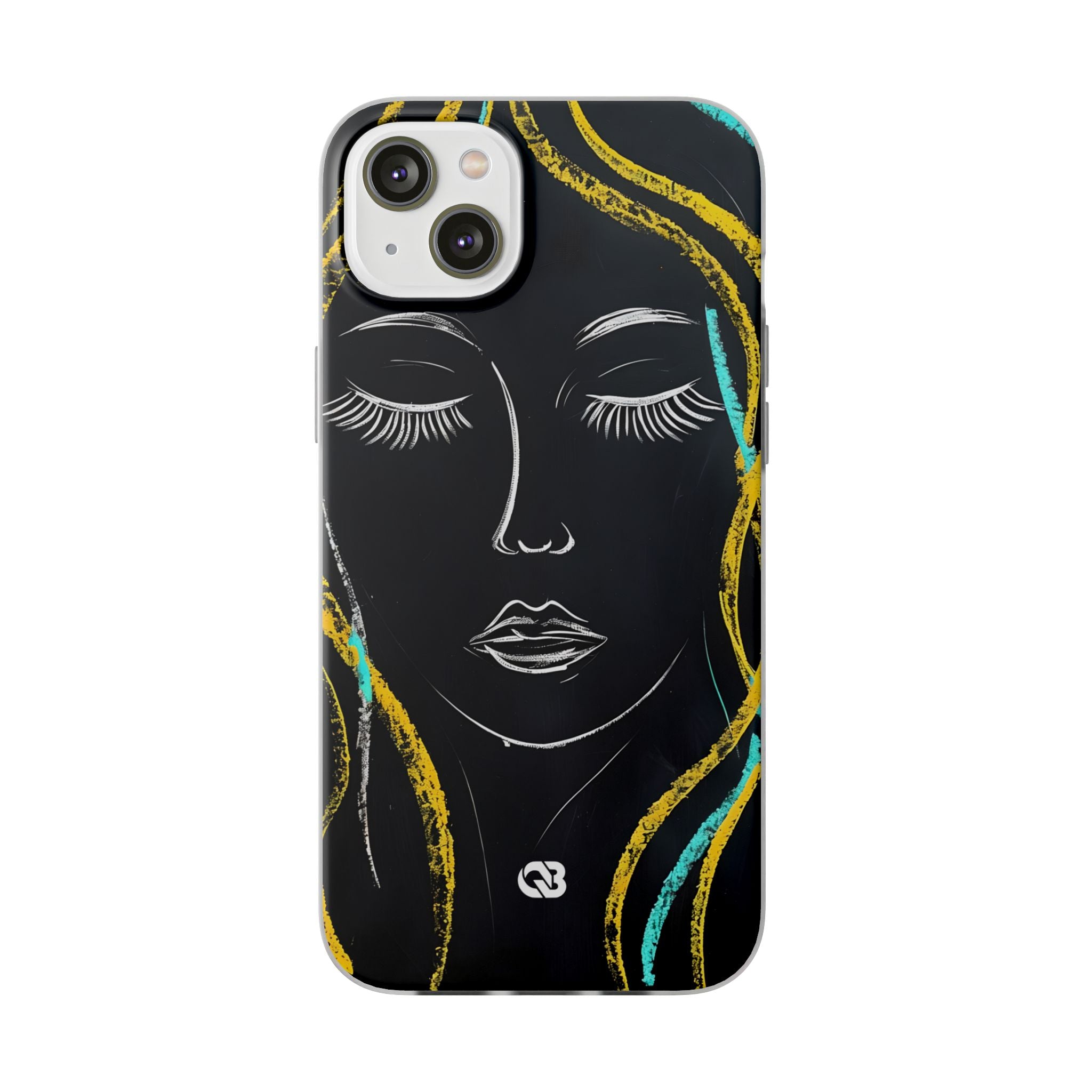 Obsidian Chalk Portrait · Soft Phone Case for iPhone