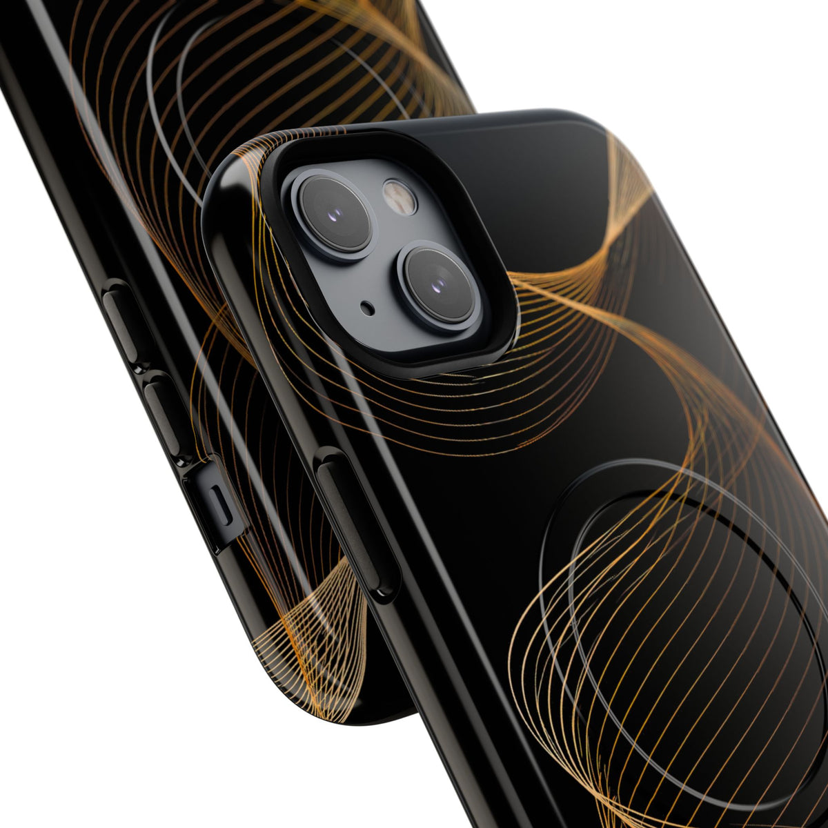Golden Contour Flow · Tough 2.0 Magnetic Phone Case for iPhone · Black