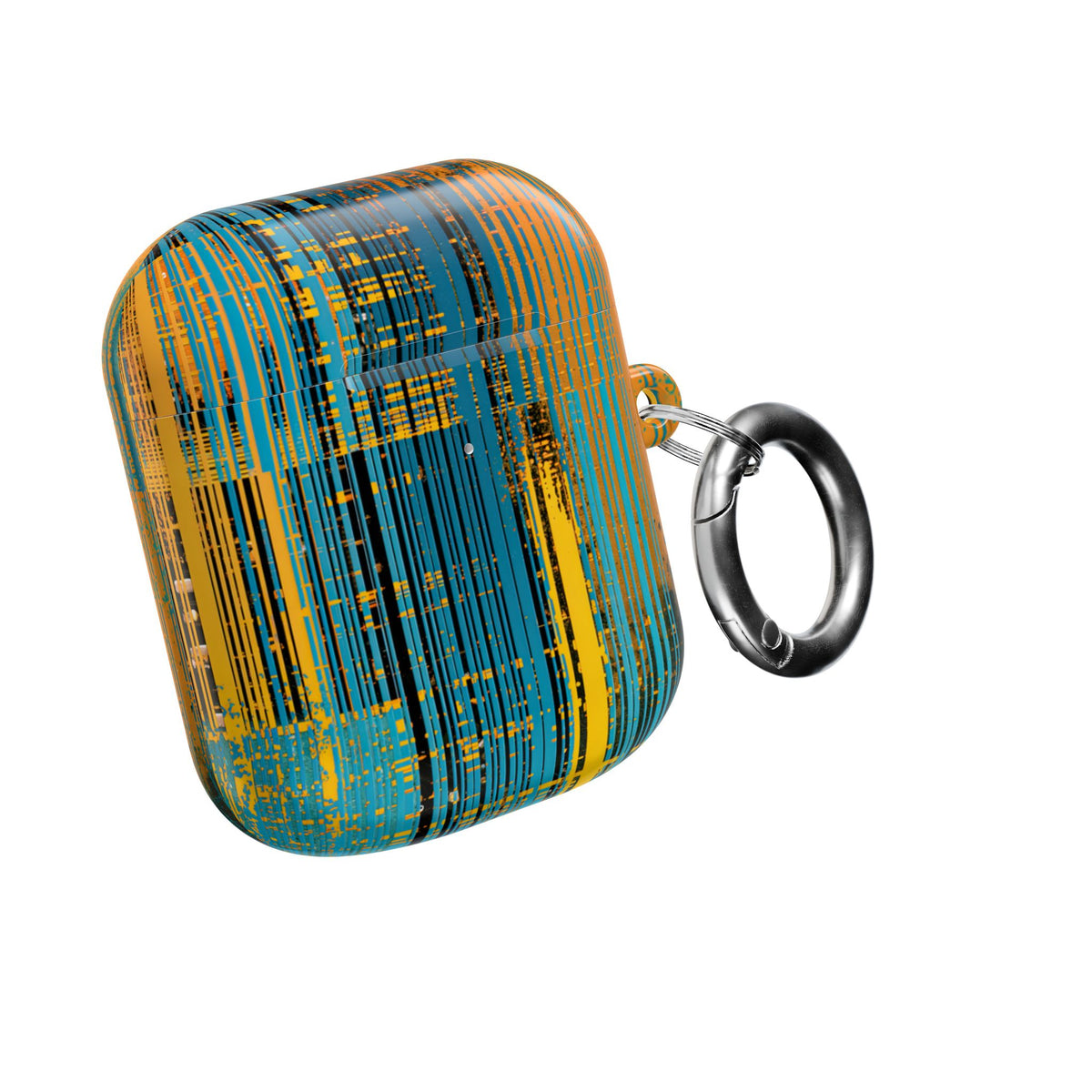 Cyber Glitch Stream · Hard Case for AirPods & AirPods Pro · Teal