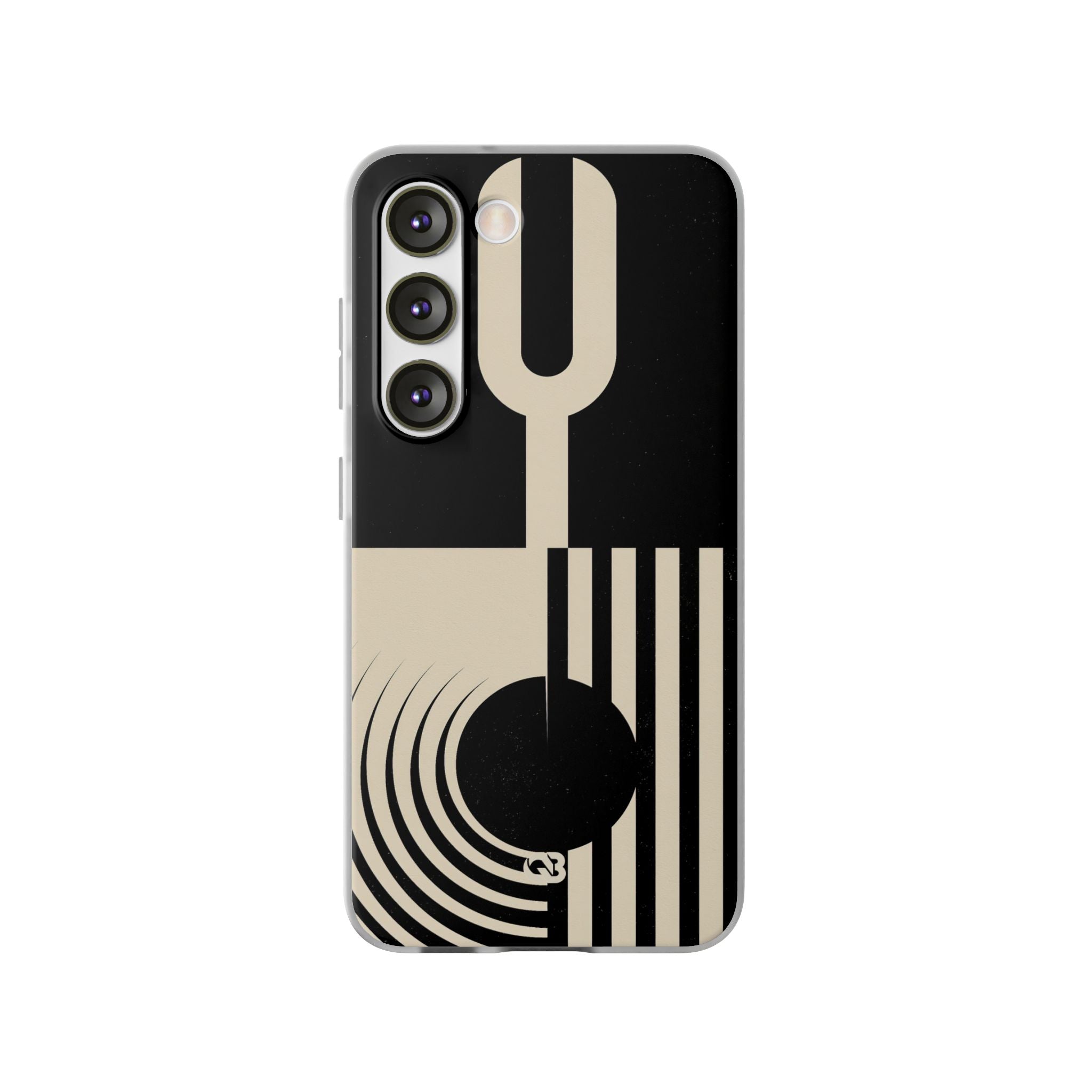 Black Lite Phone Case for Samsung - Ivory Signal Grid