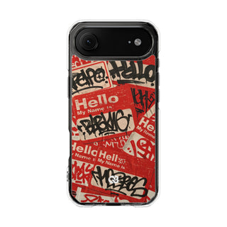 Slap Tag Collage · Clear Impact Magnetic Phone Case for iPhone · Red