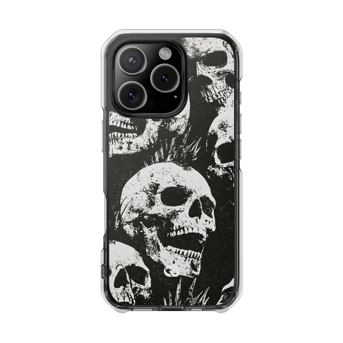Punk Skull Riot · Clear Impact Magnetic Phone Case for iPhone · Black