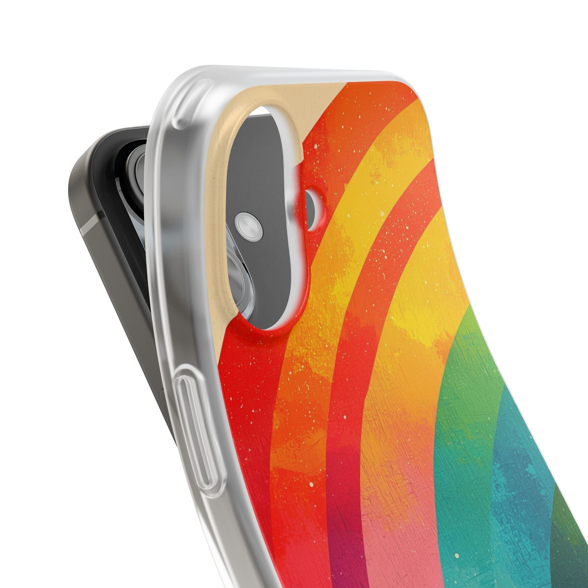 Textured Rainbow Arc iPhone 16 Case - Soft