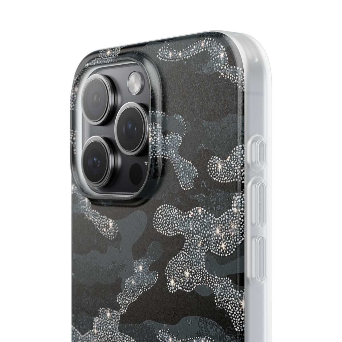 Glitter Shadow Camo · Lite Phone Case for iPhone · Black