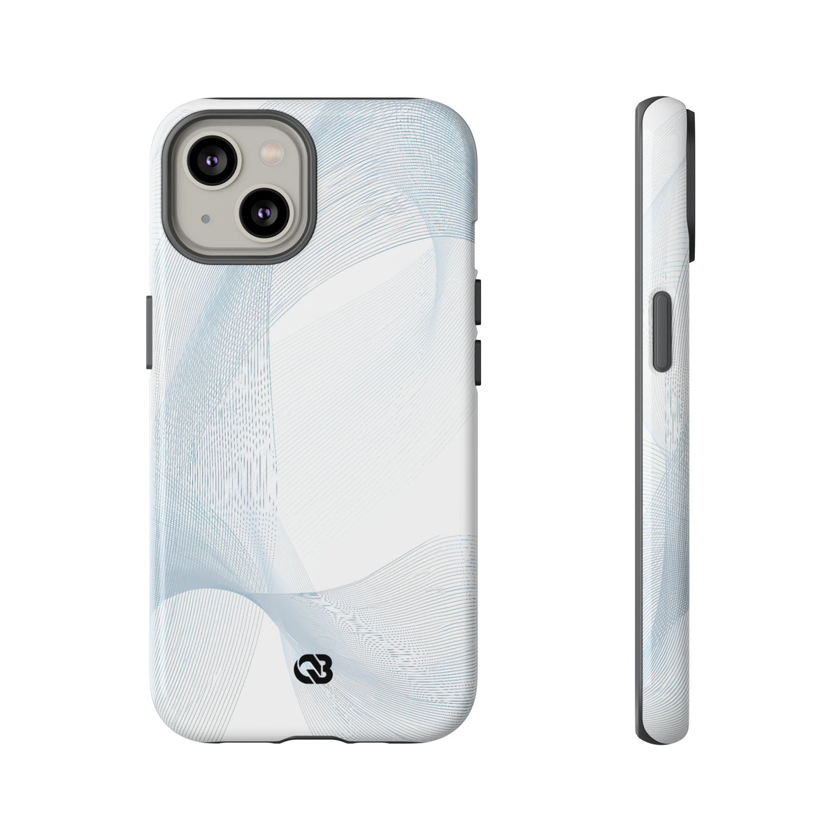 White Tough Phone Case for iPhone - Arctic Line Current