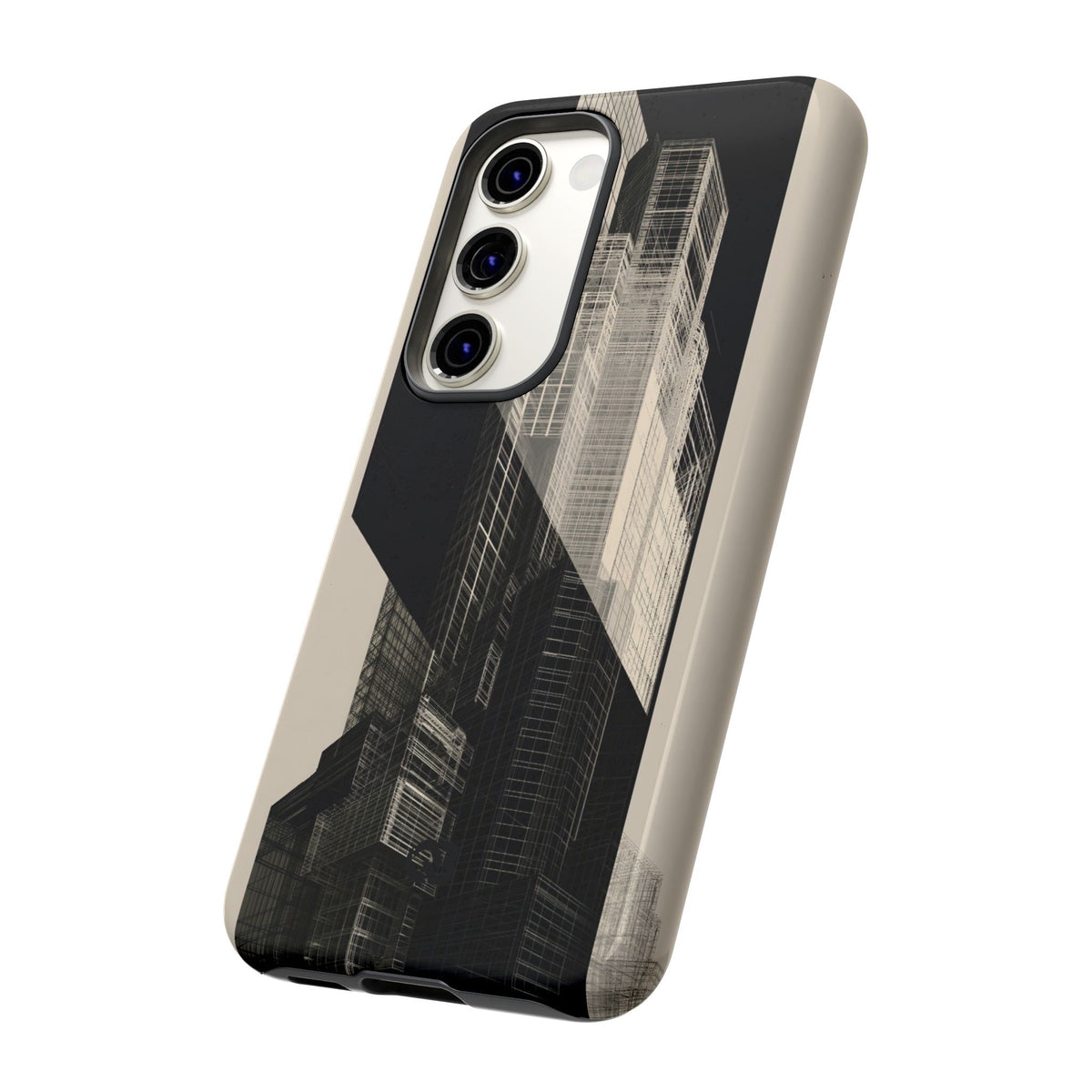 Beige Tough Phone Case for Samsung - Monolith Urban Grid