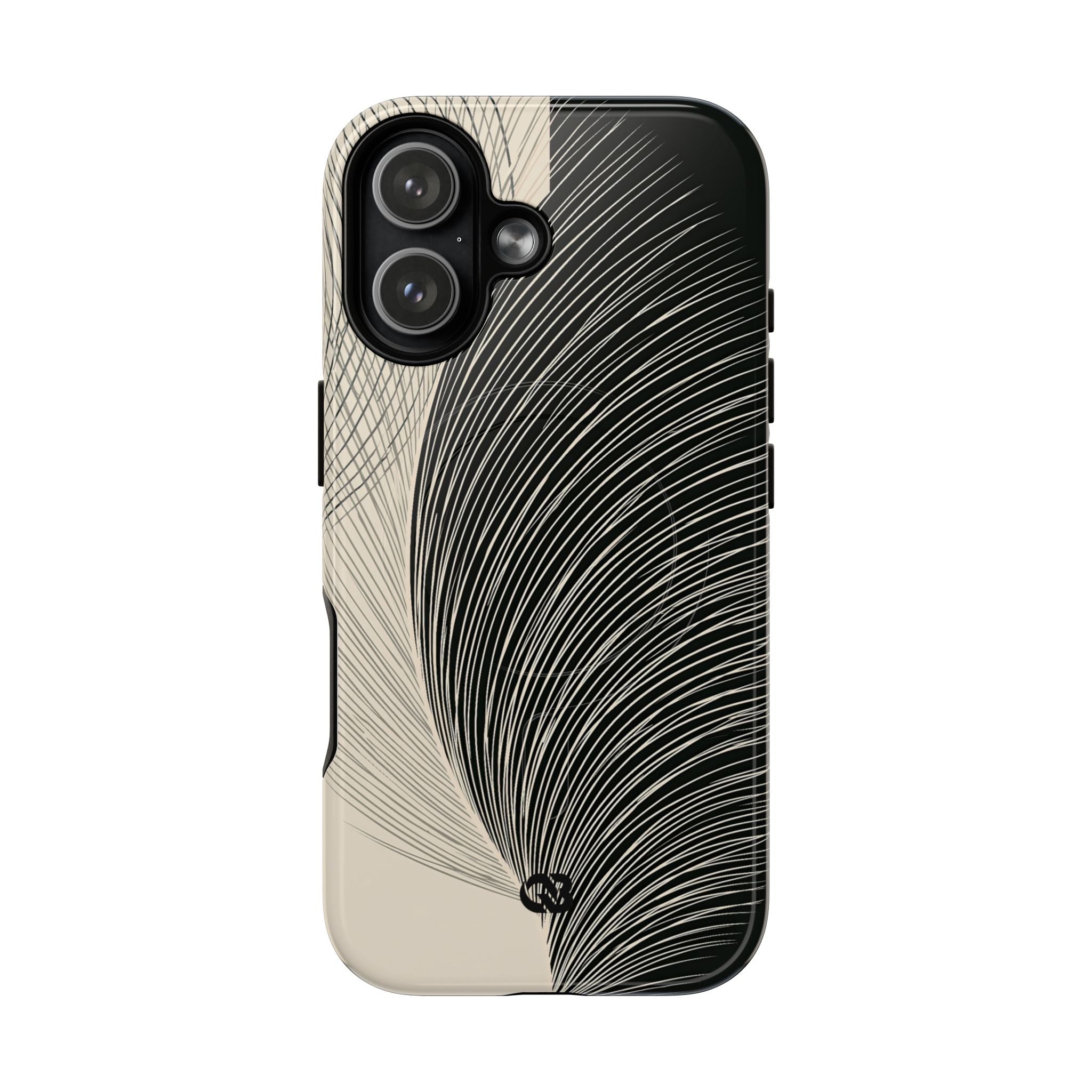 Beige Tough 2.0 Magsafe Phone Case for iPhone - Obsidian Cream Plume
