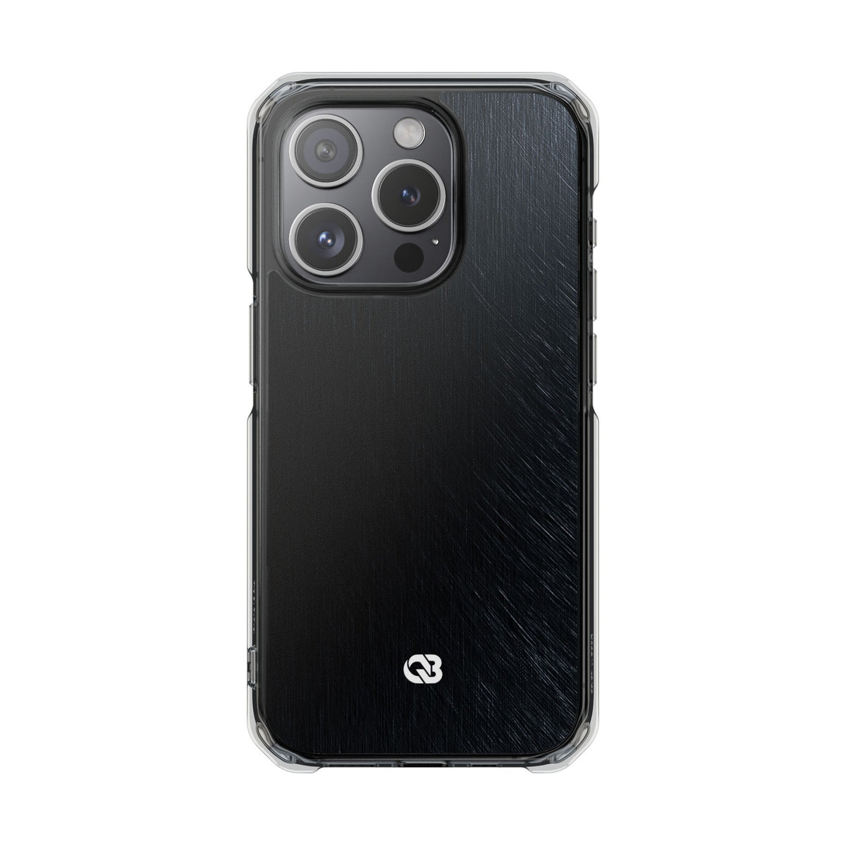 Brushed Obsidian Steel · Clear Impact Magnetic Phone Case for iPhone · Black