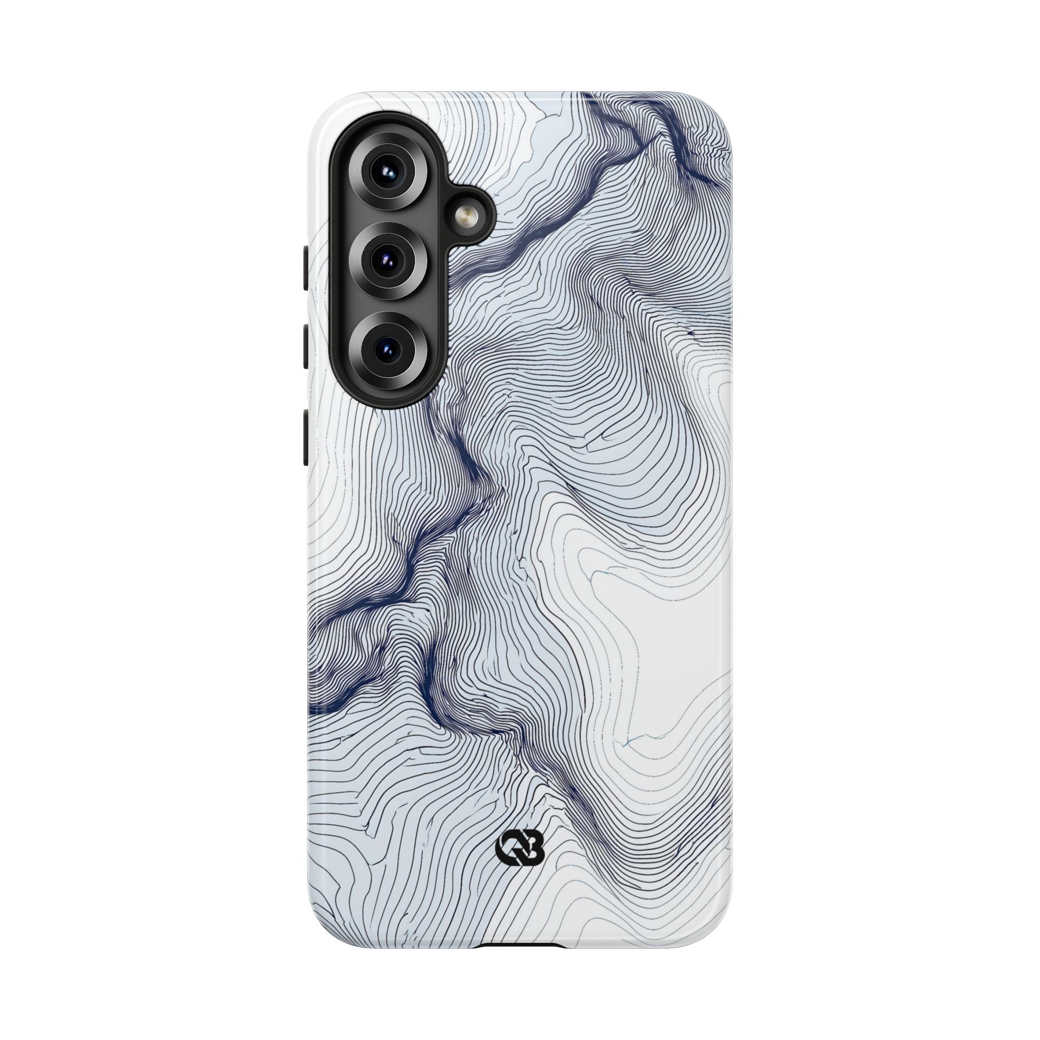 White Tough Phone Case for Samsung - Nordic Ridge Topo