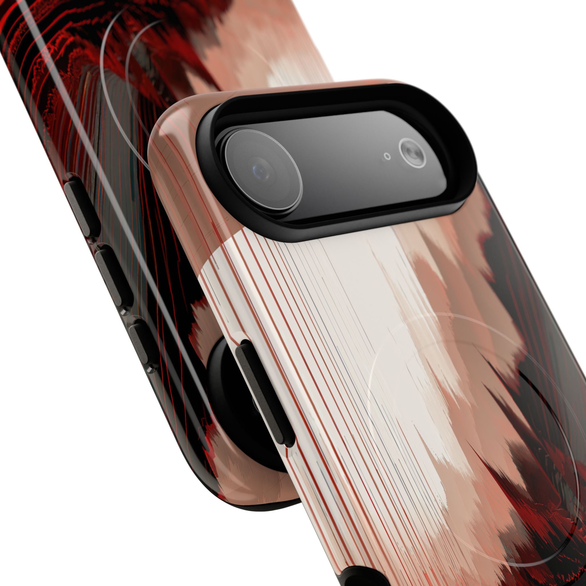Red Tough 2.0 Magsafe Phone Case for iPhone - Crimson Pulse Horizon