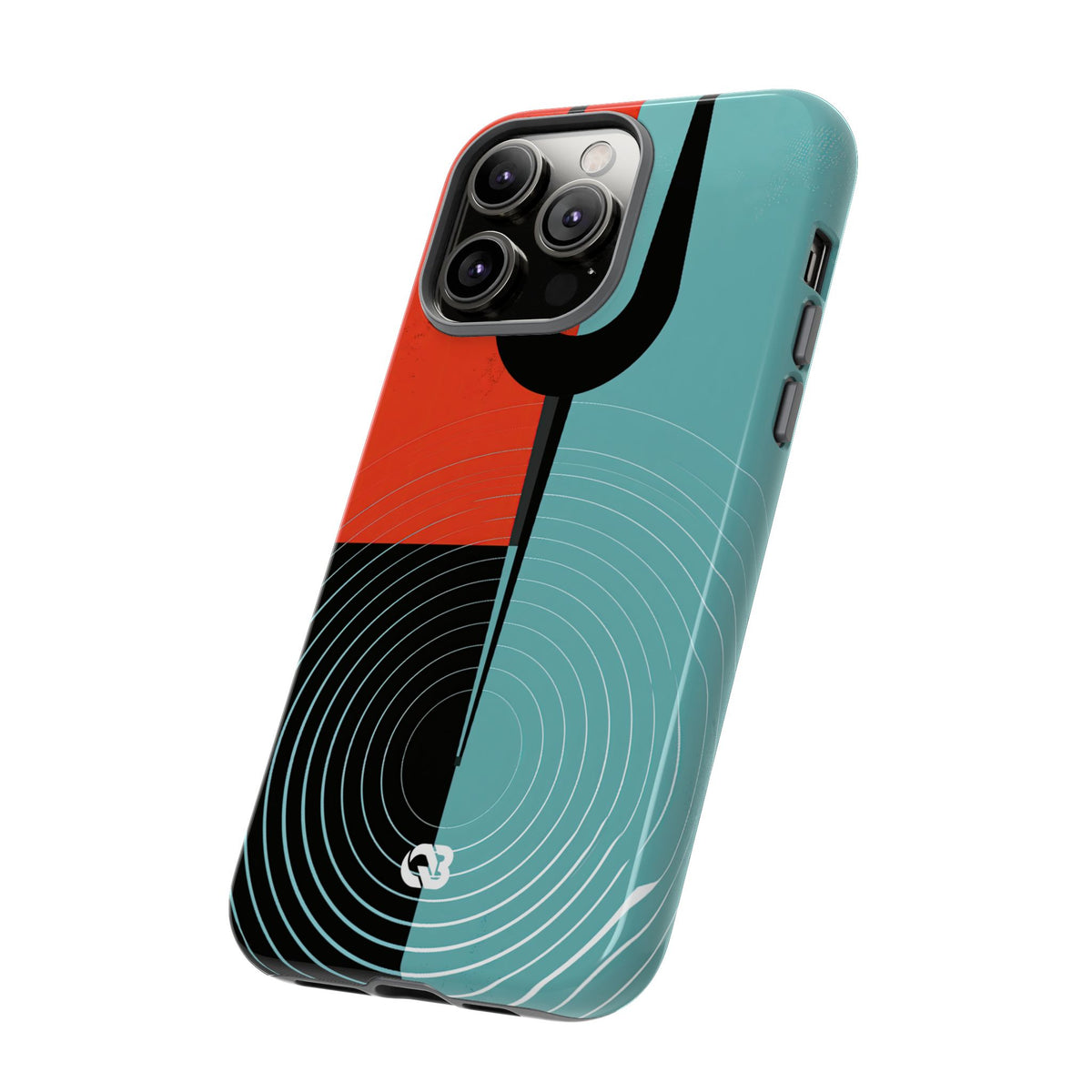 Teal Tough Phone Case for iPhone - Sonic Static Split